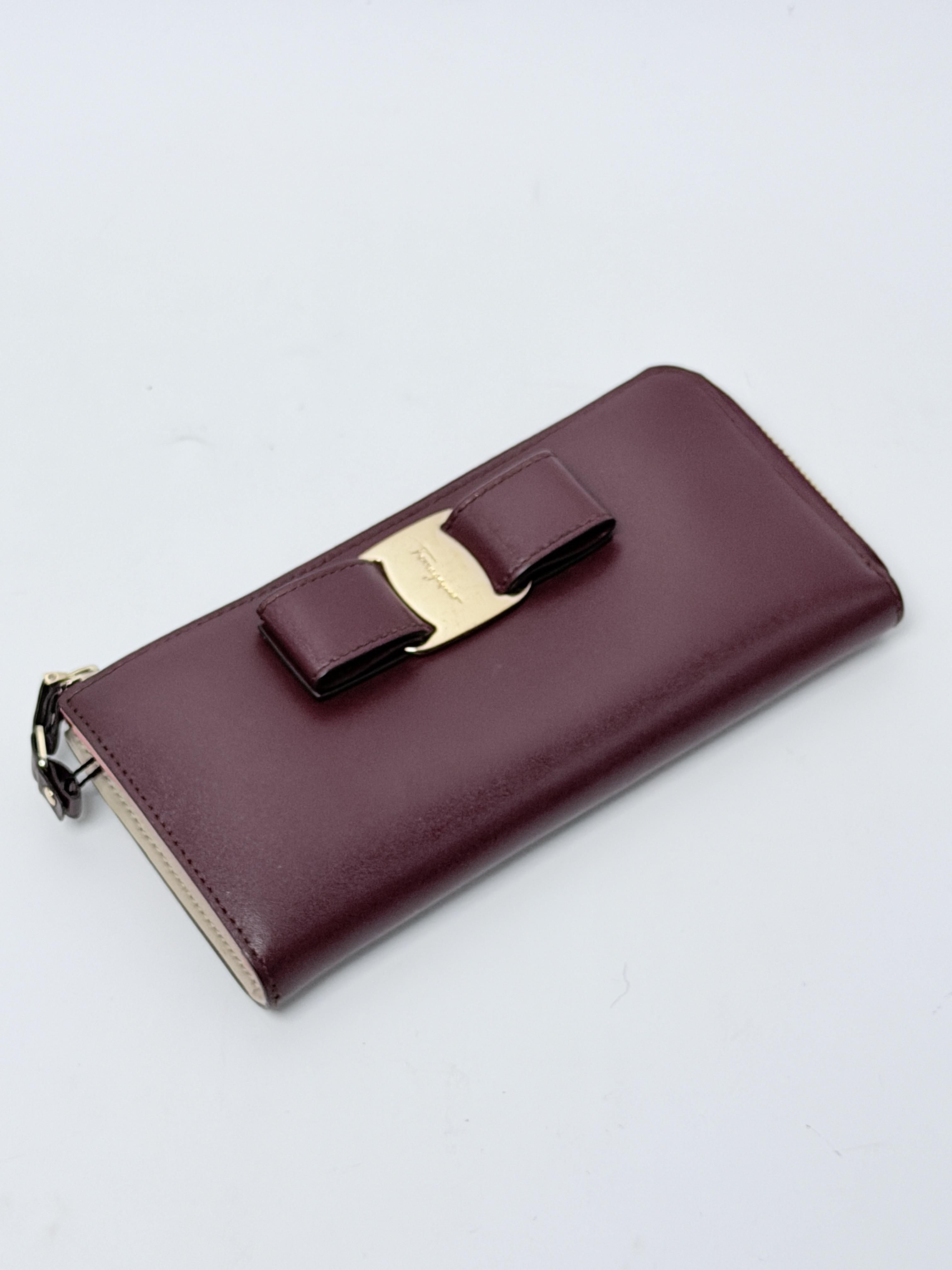 Vara Bow Zip Around Long Wallet Burgundy JD1530FG