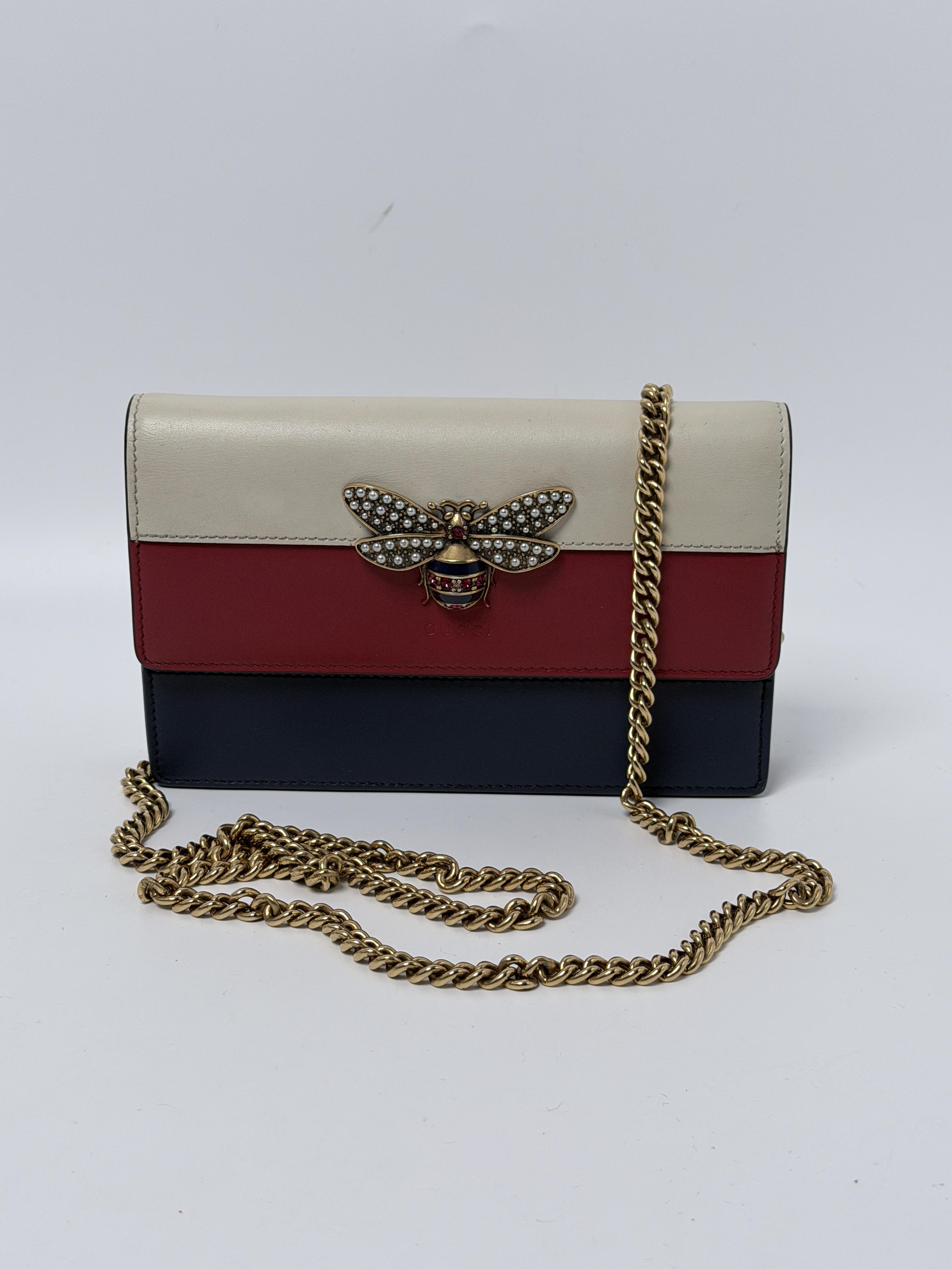 Queen Margaret Bee Wallet on Chain Crossbody Bag Shoulder Handbag JD214GG