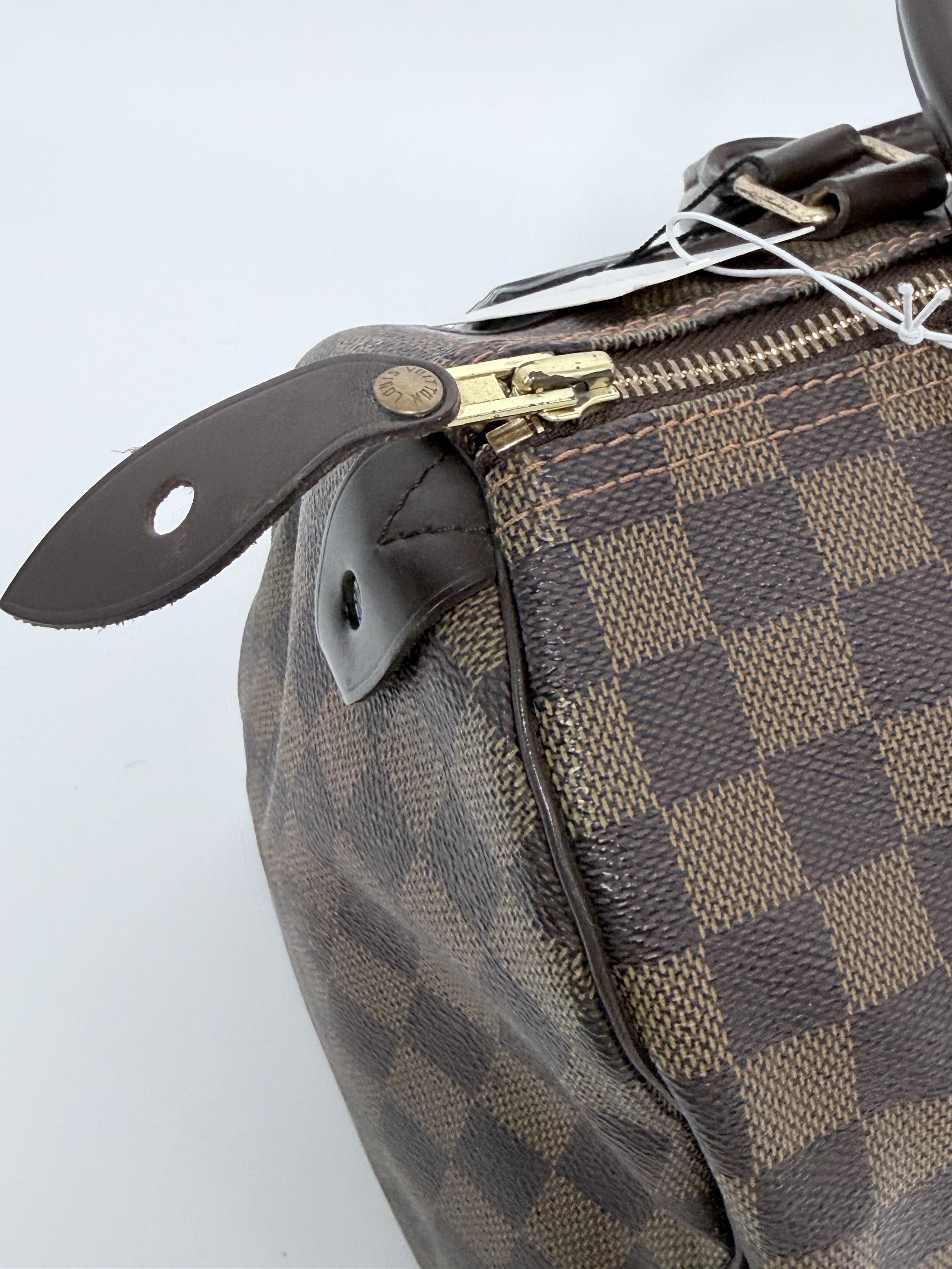 Pre-owned Louis Vuitton Canvas Shoulder Bags Damier Ebene Speedy 30 Shoulder Handbag Top handle Bag SH257LV