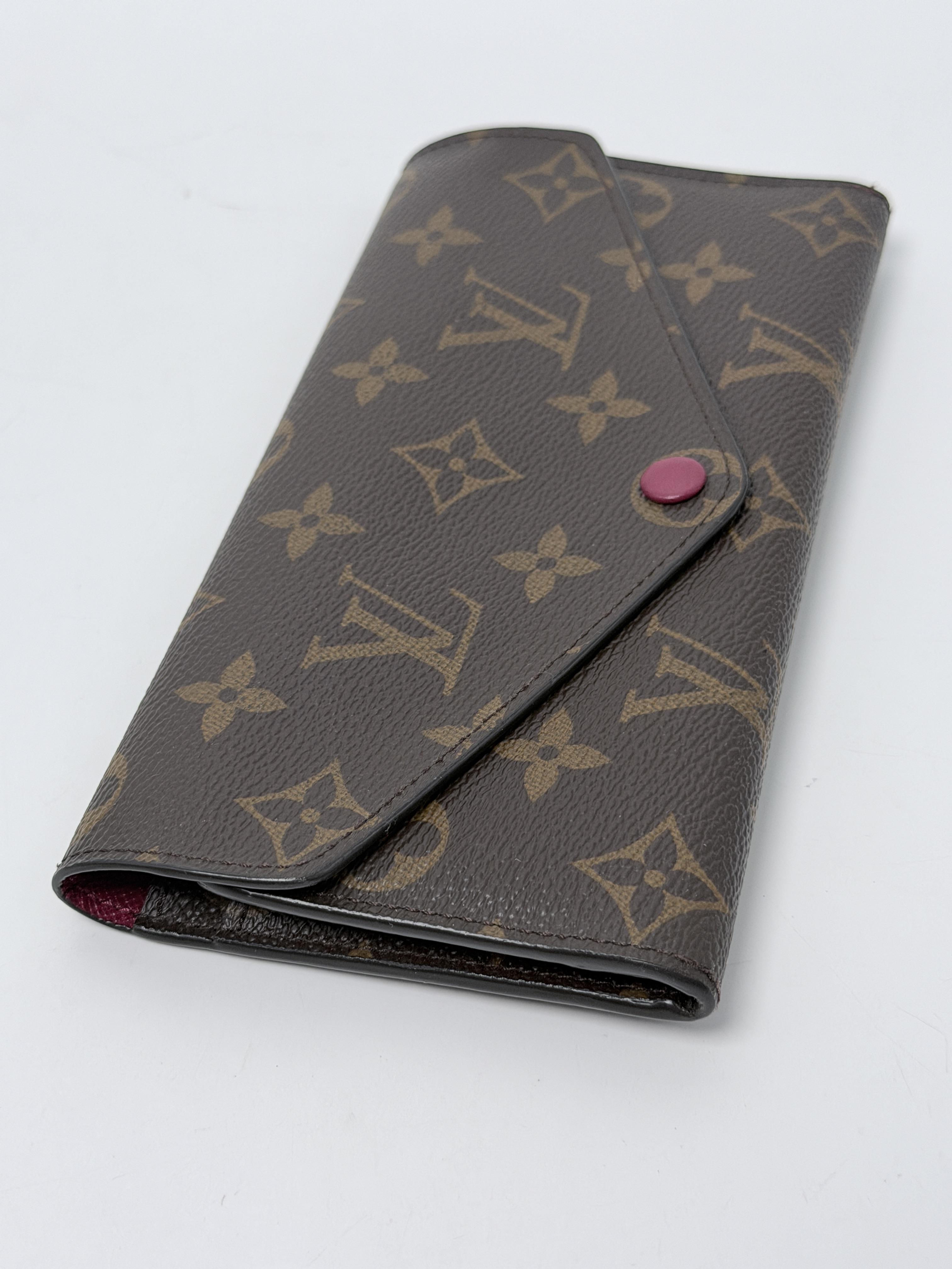 Josephine Fuchsia Pink Monogram Long Envelope Flap Wallet JD1183LV