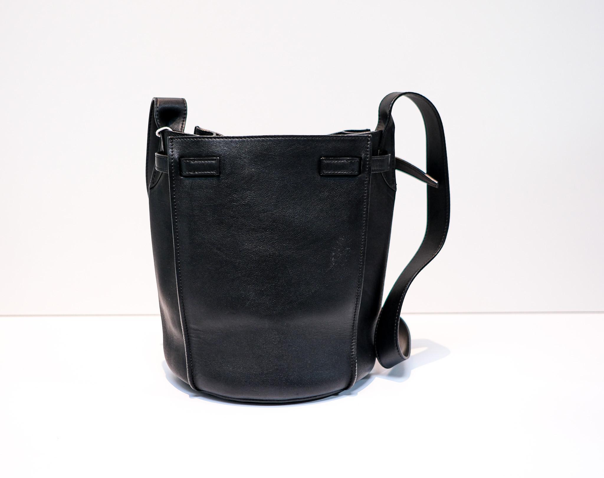 Black Buckle Bucket Shoulder Bag CE8BK