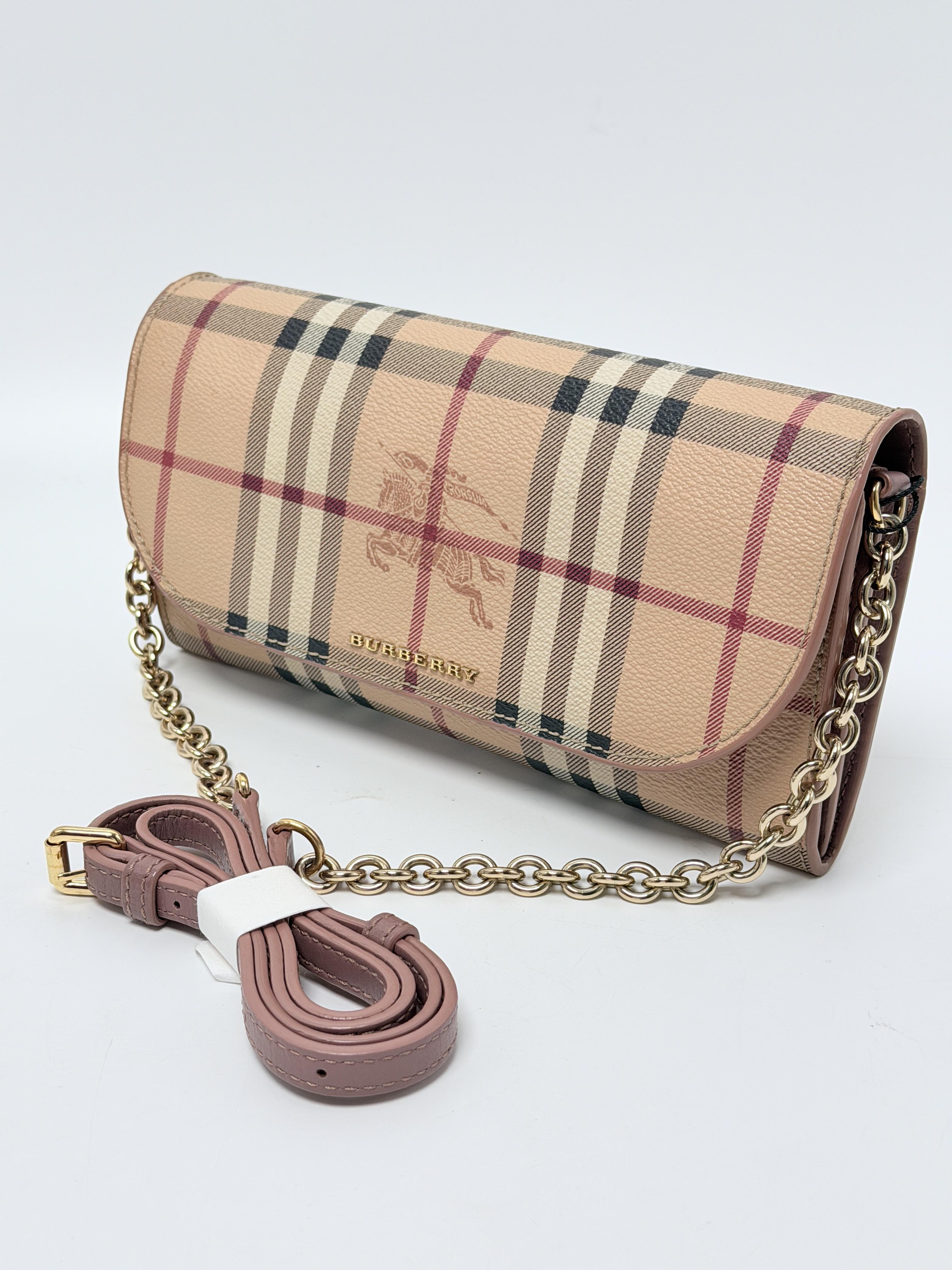 Henley Haymarket Check Wallet on Chain Crossbody Bag Pink JD1583BR