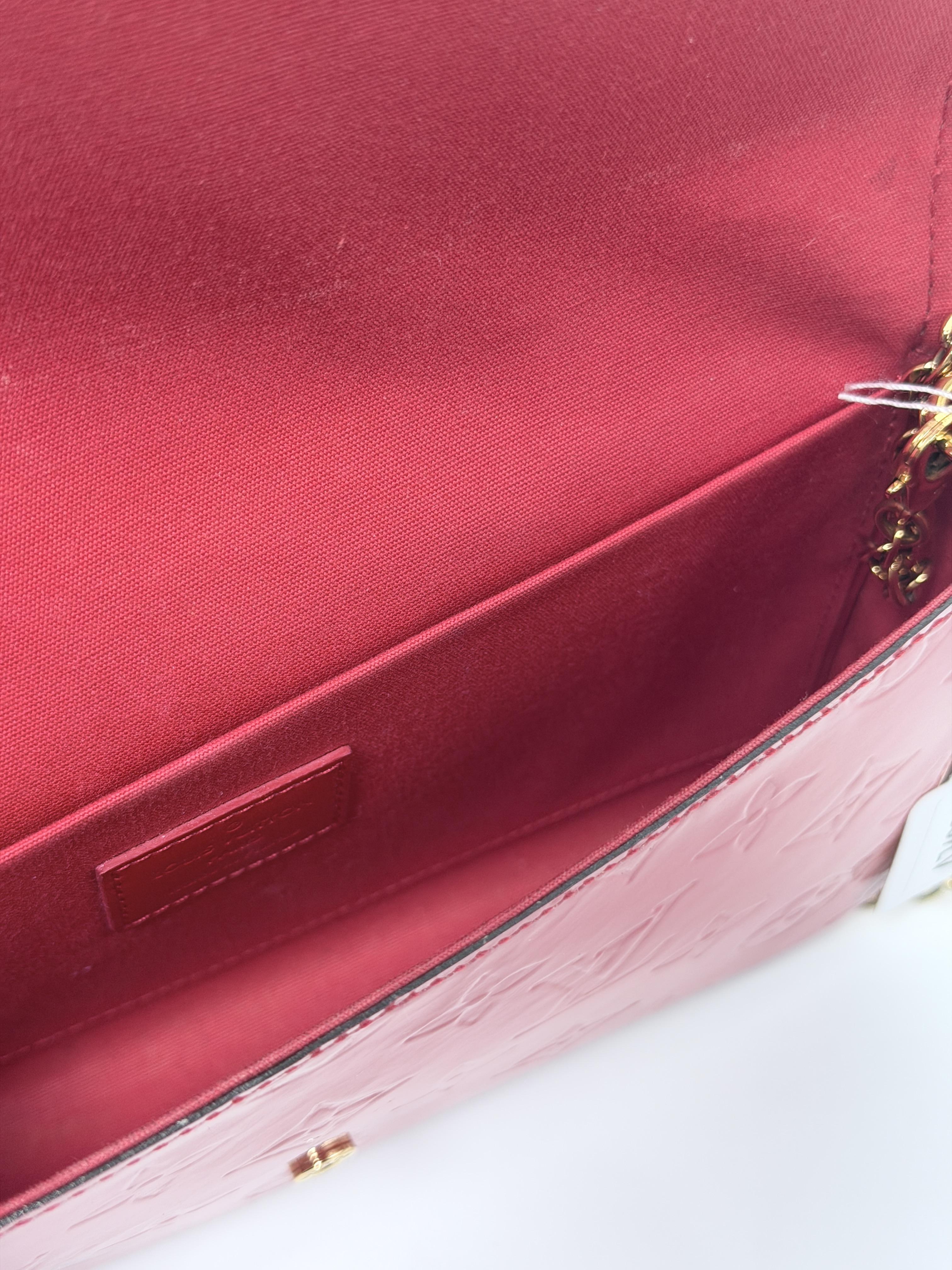 Pre-owned Louis Vuitton leather Crossbody Bags Félicie Pochette in Monogram Vernis Crossbody Bag JE557LV