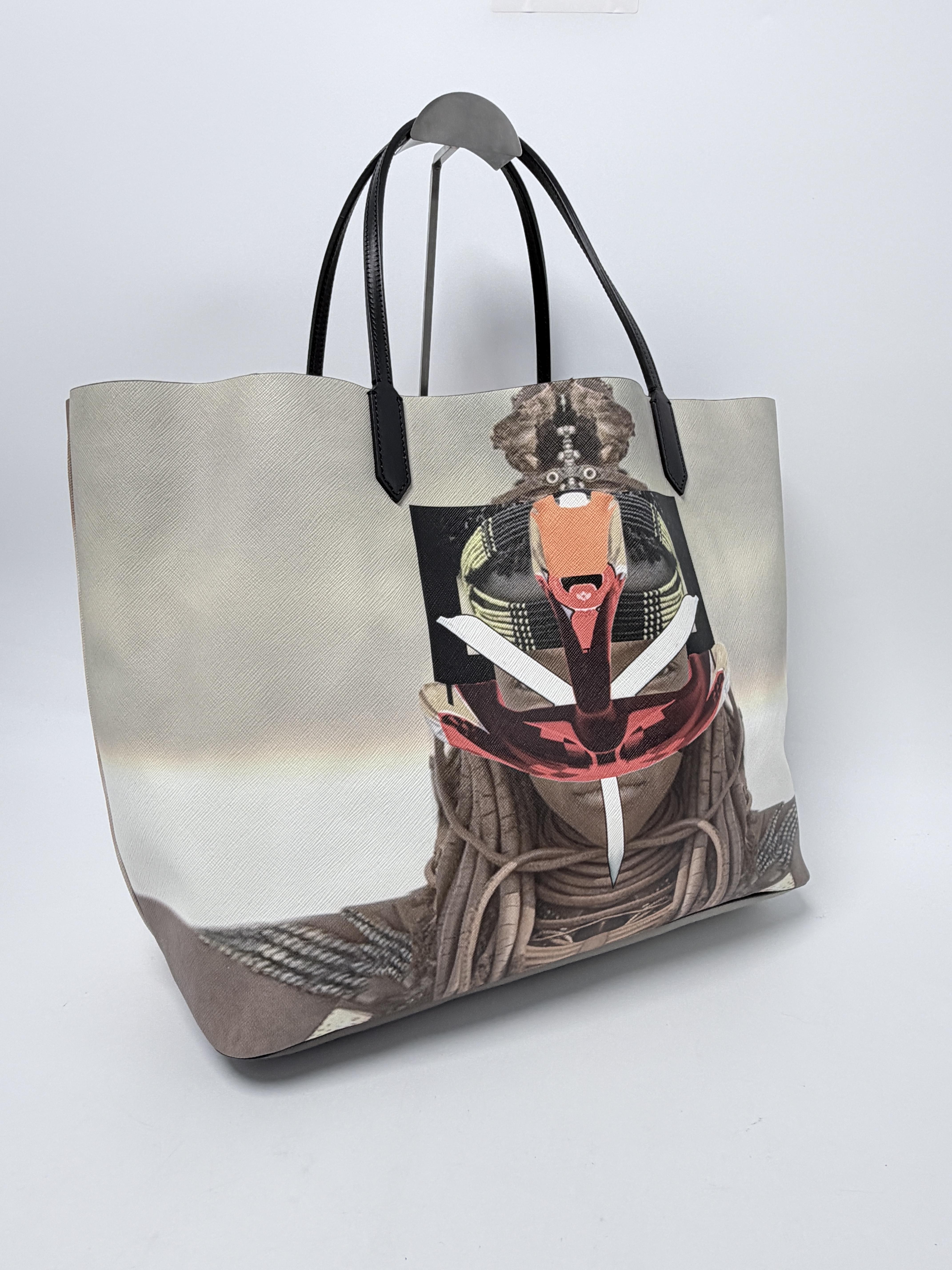 Antigona Tribal Girl Robot Himba Print Shopping Tote with Pouch JD1455GV