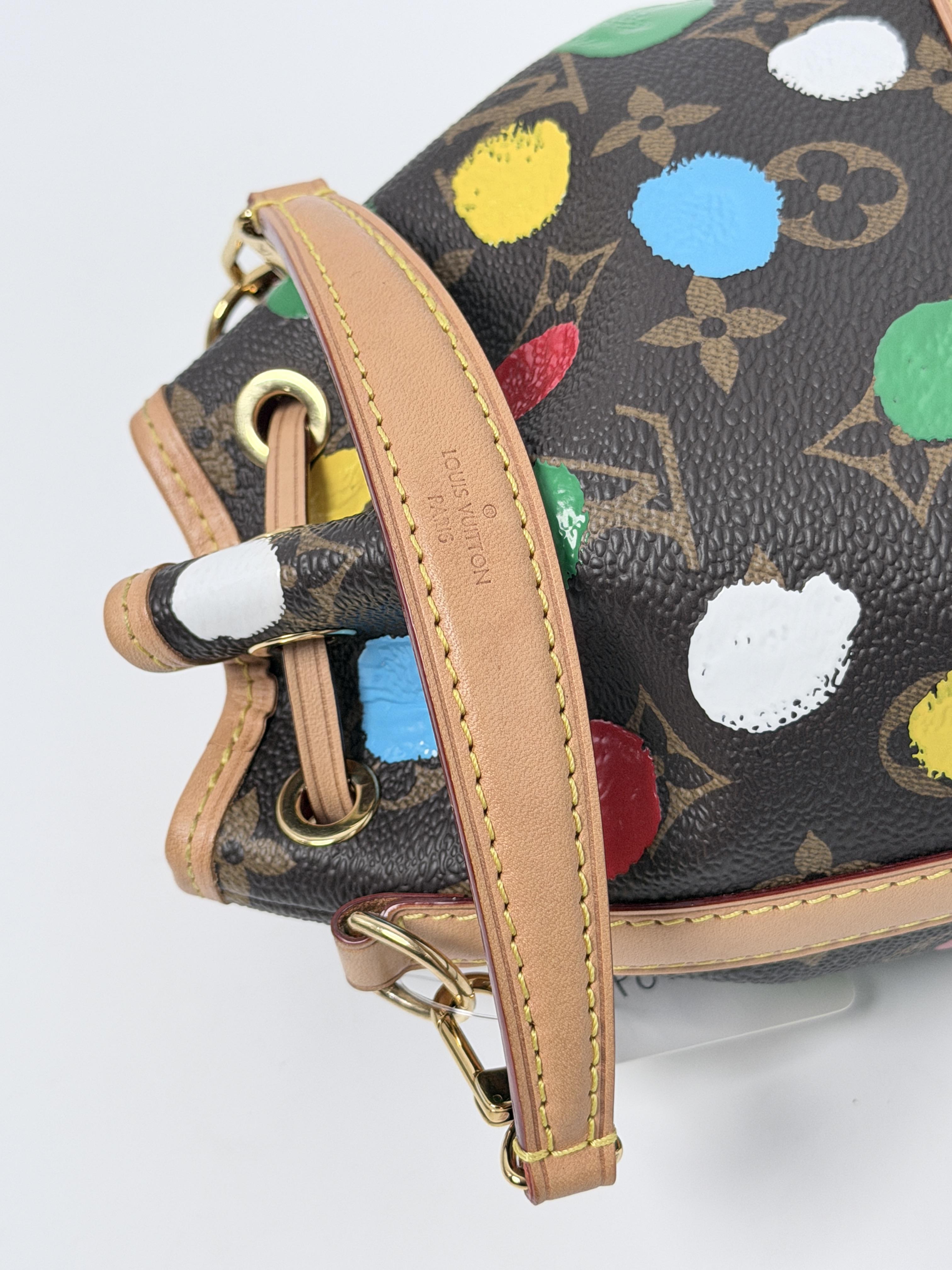 x Yayoi Kusama Monogram Painted Dots Nano Noe Bucket Bag P059LV