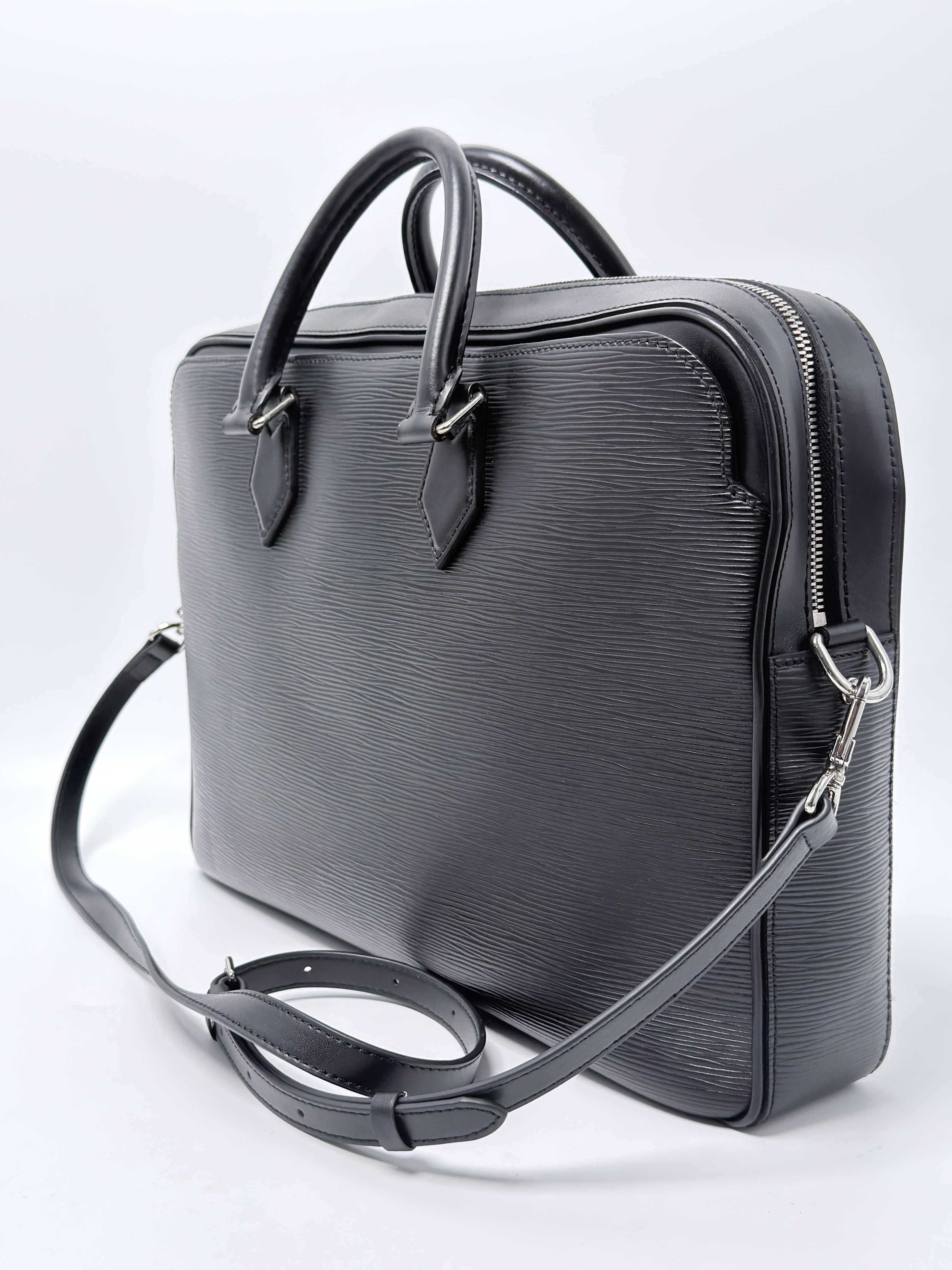 Dandy Briefcase MM Epi Black Crossbody Laptop Bag JD1637LV
