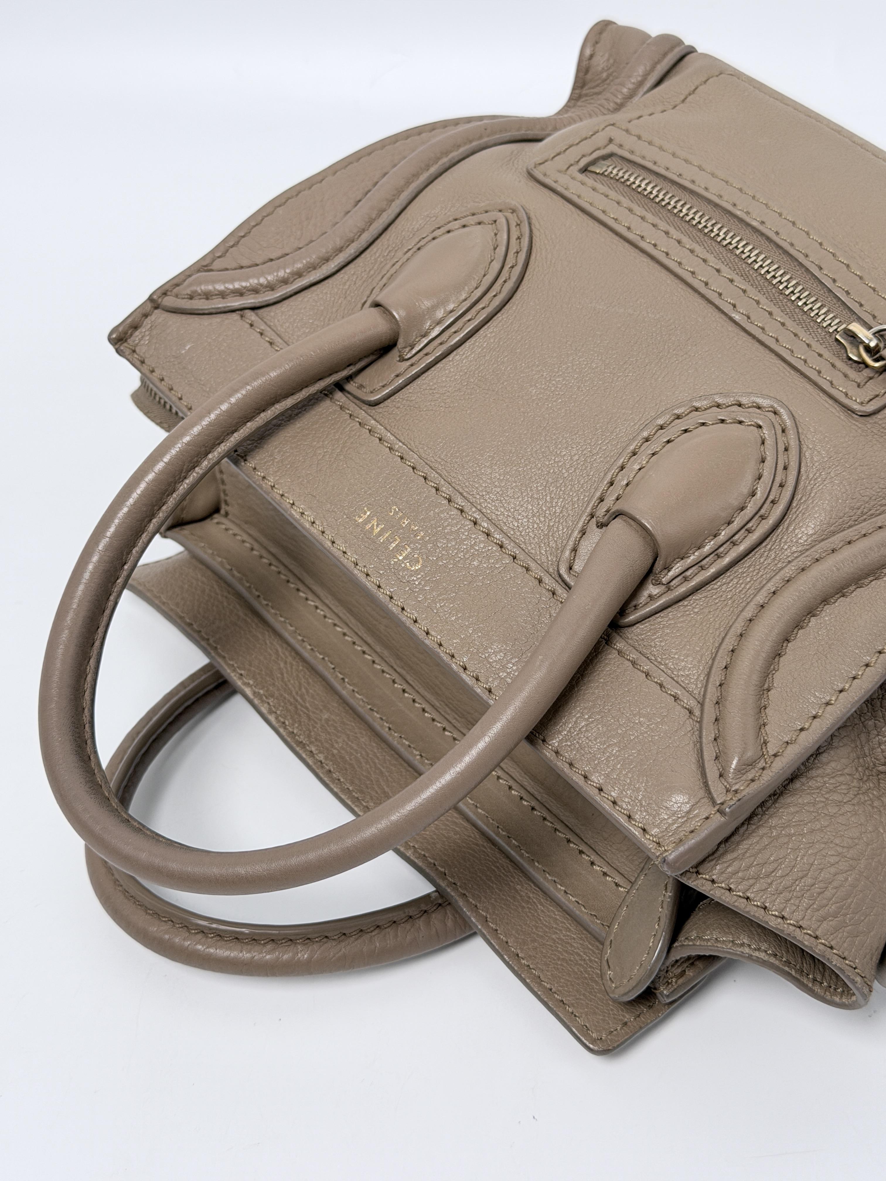 Nano Luggage Bag Souris Grey Drummed Crossbody Tote Handbag XU003CE