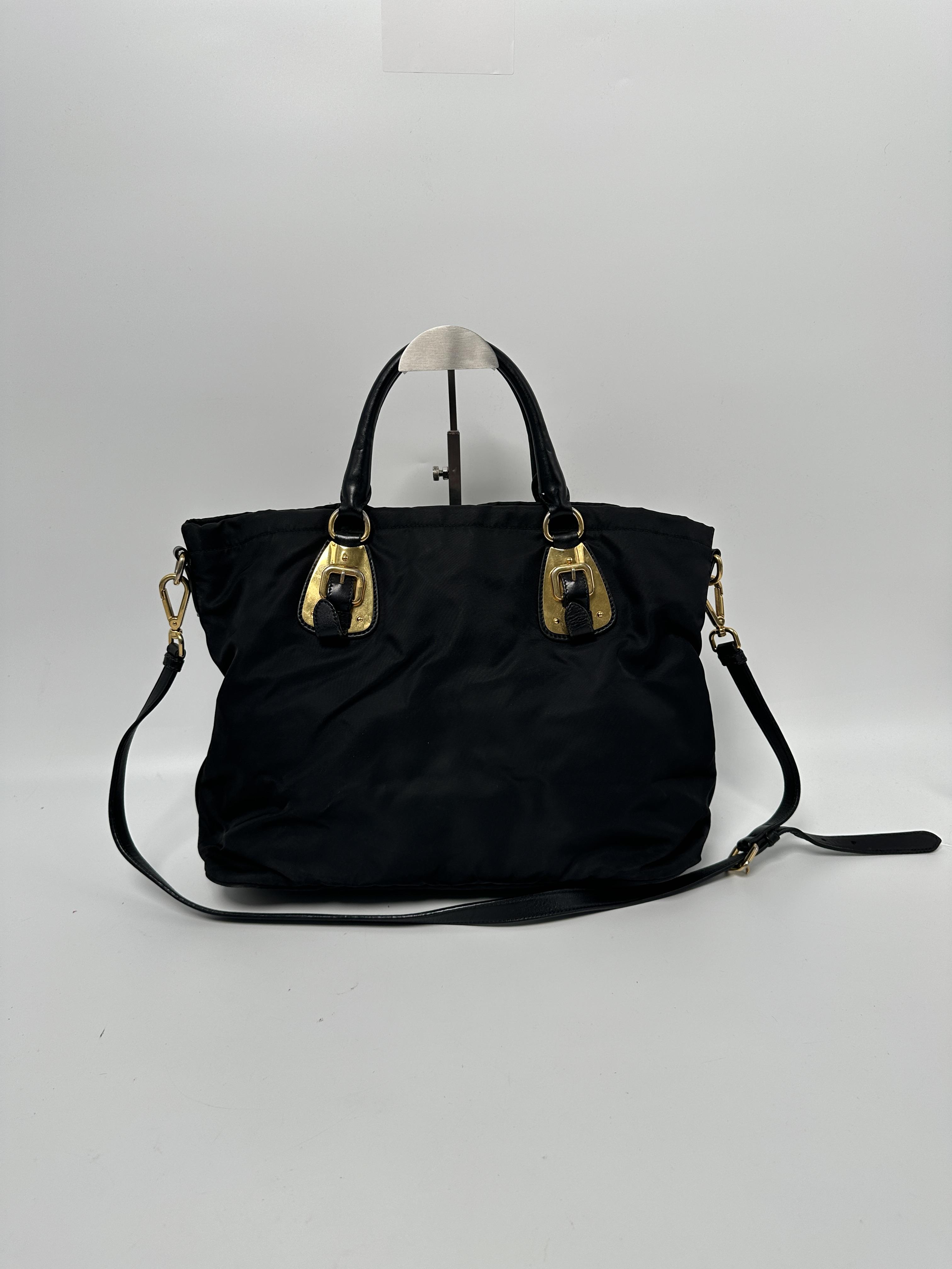 Pre-owned PRADA Tessuto Nylon Crossbody Bags Tessuto Tote Crossbody Bag Black JA998PR