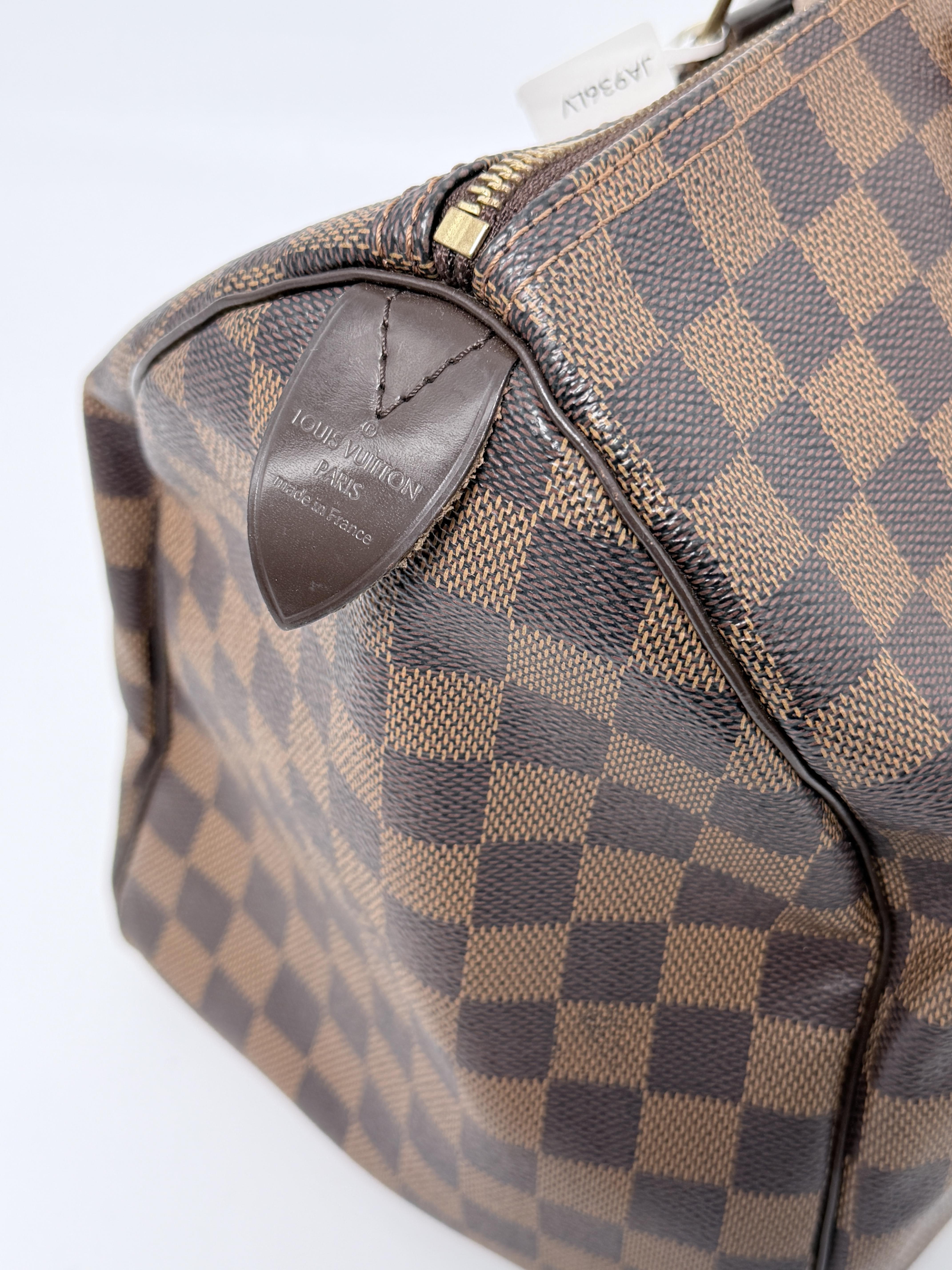 Pre-owned Louis Vuitton Leather Shoulder Bags Damier Ebene Speedy 35 Top Handle Handbag Shoulder Handbag JA936LV