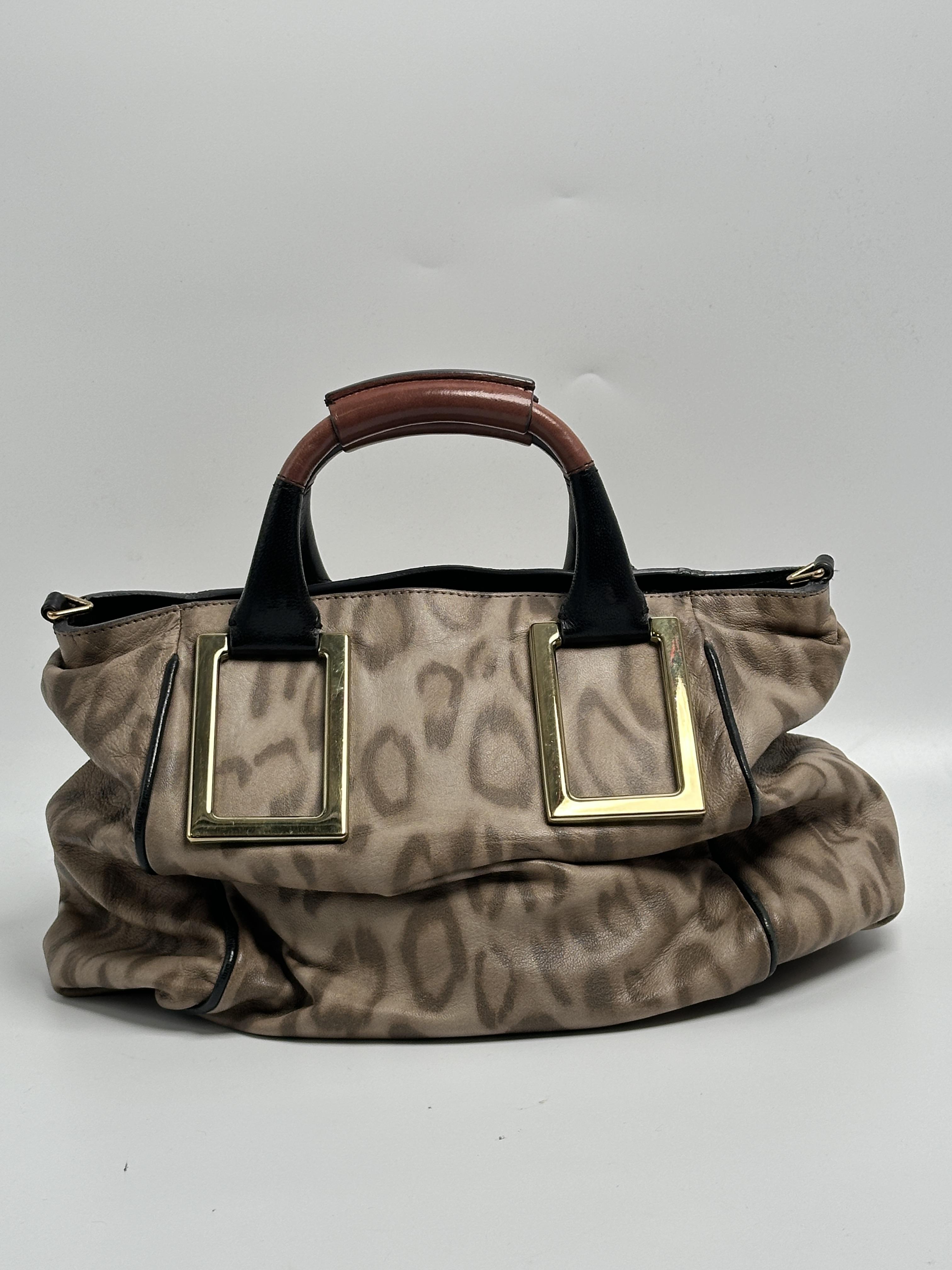 Pre-owned Chloé leather Shoulder Bags Ethel Leopard Print Satchel Shoulder Bag ZS002CH