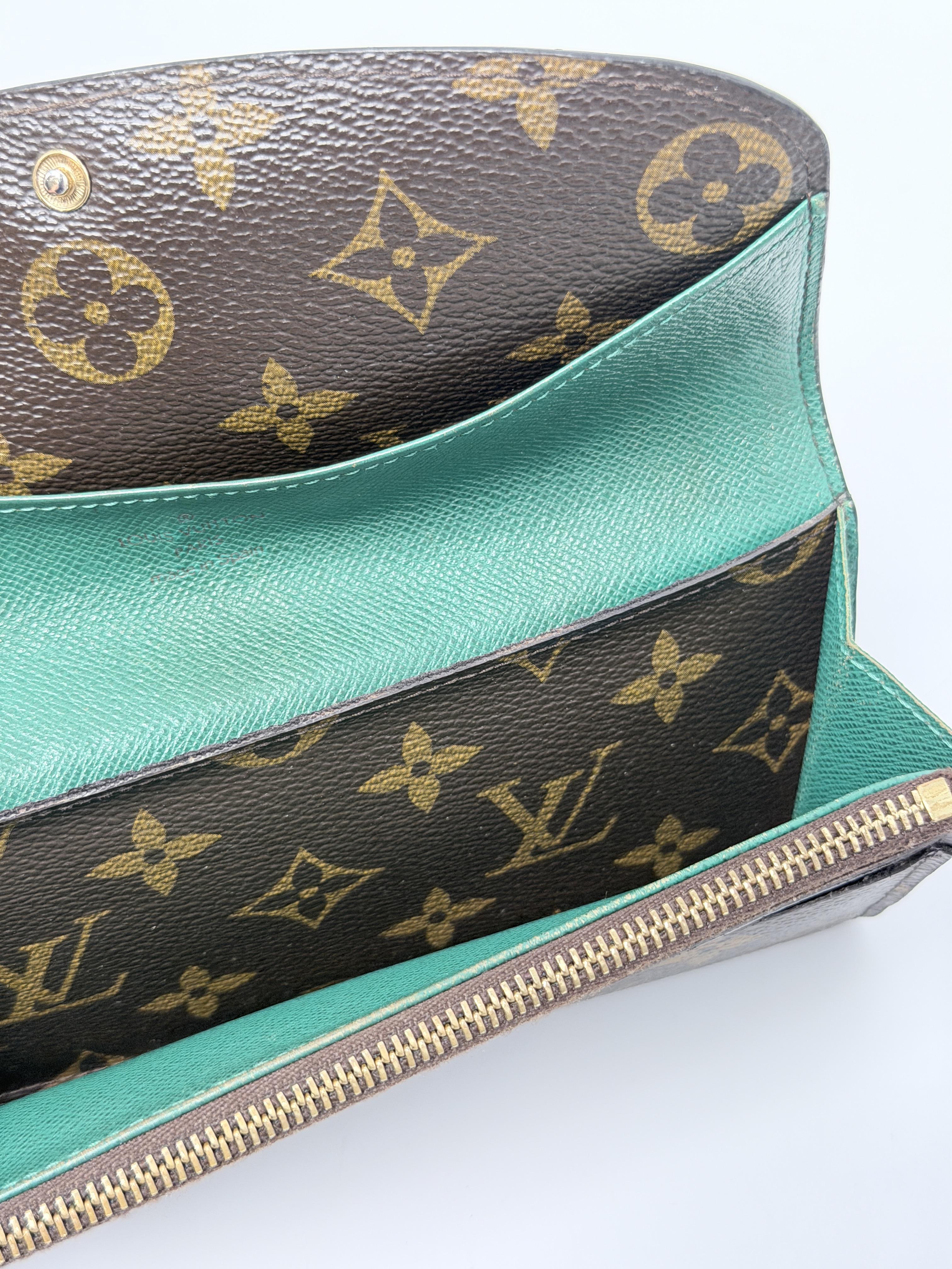 Monogram Emilie Wallet Vert Green Envelope Long Flap Clutch JD1182LV