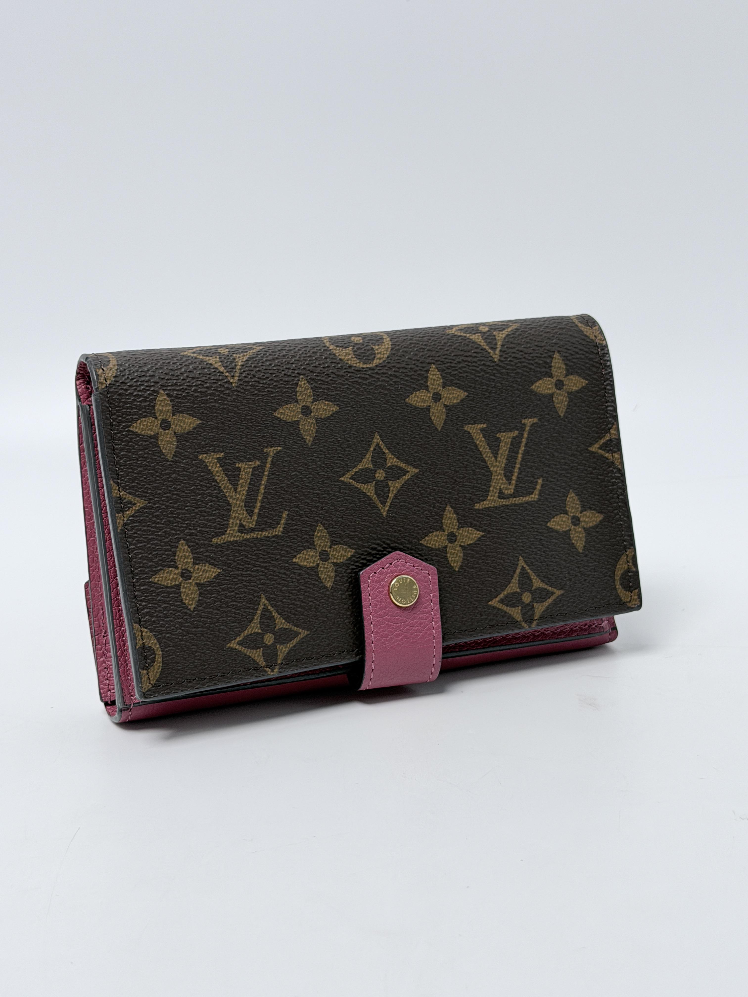 Monogram Pallas Compact Fuchsia Pink Bifold Foldover JP009LV