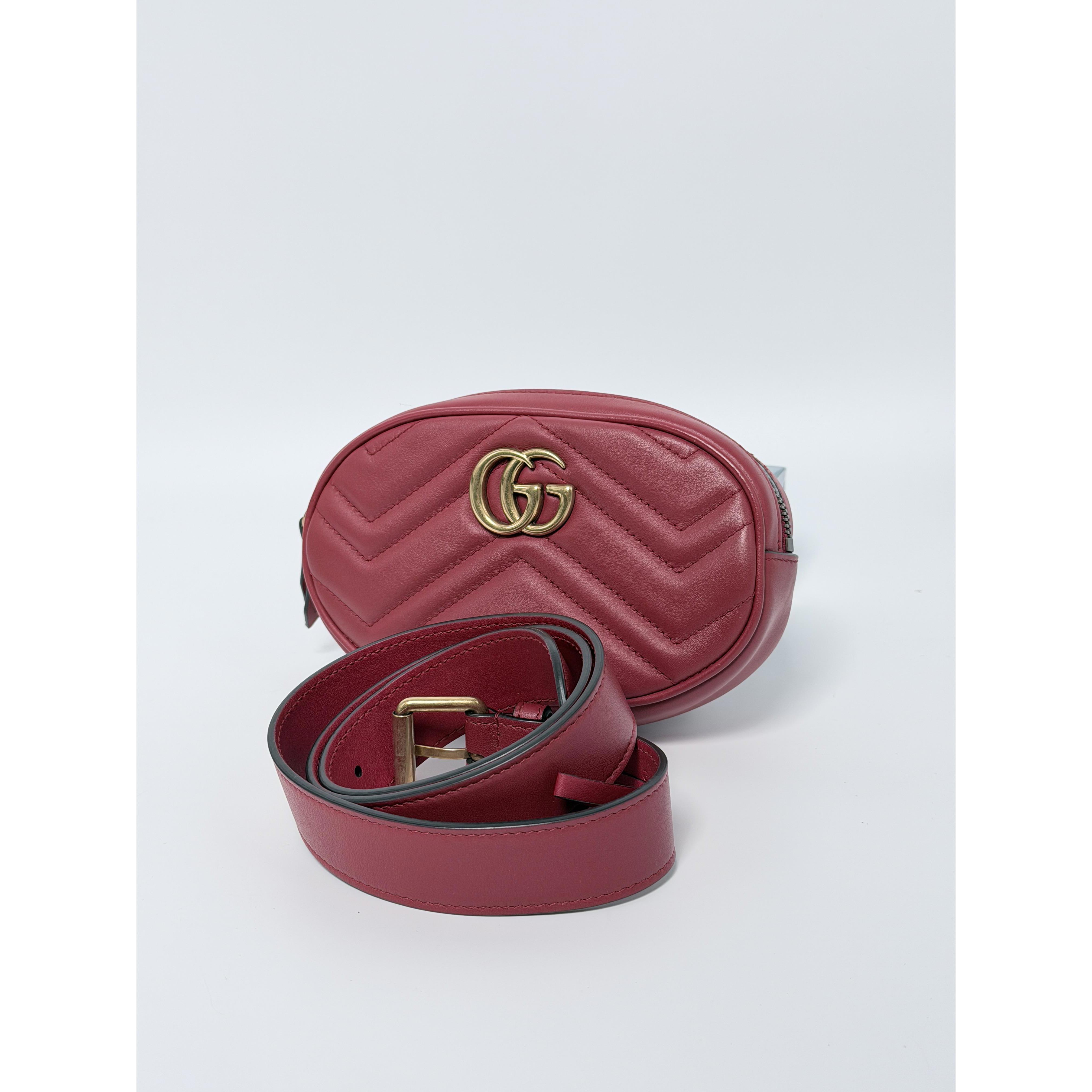 Authentic Marmont Matelassé Waist Belt Bag Fanny Pack JD045GG