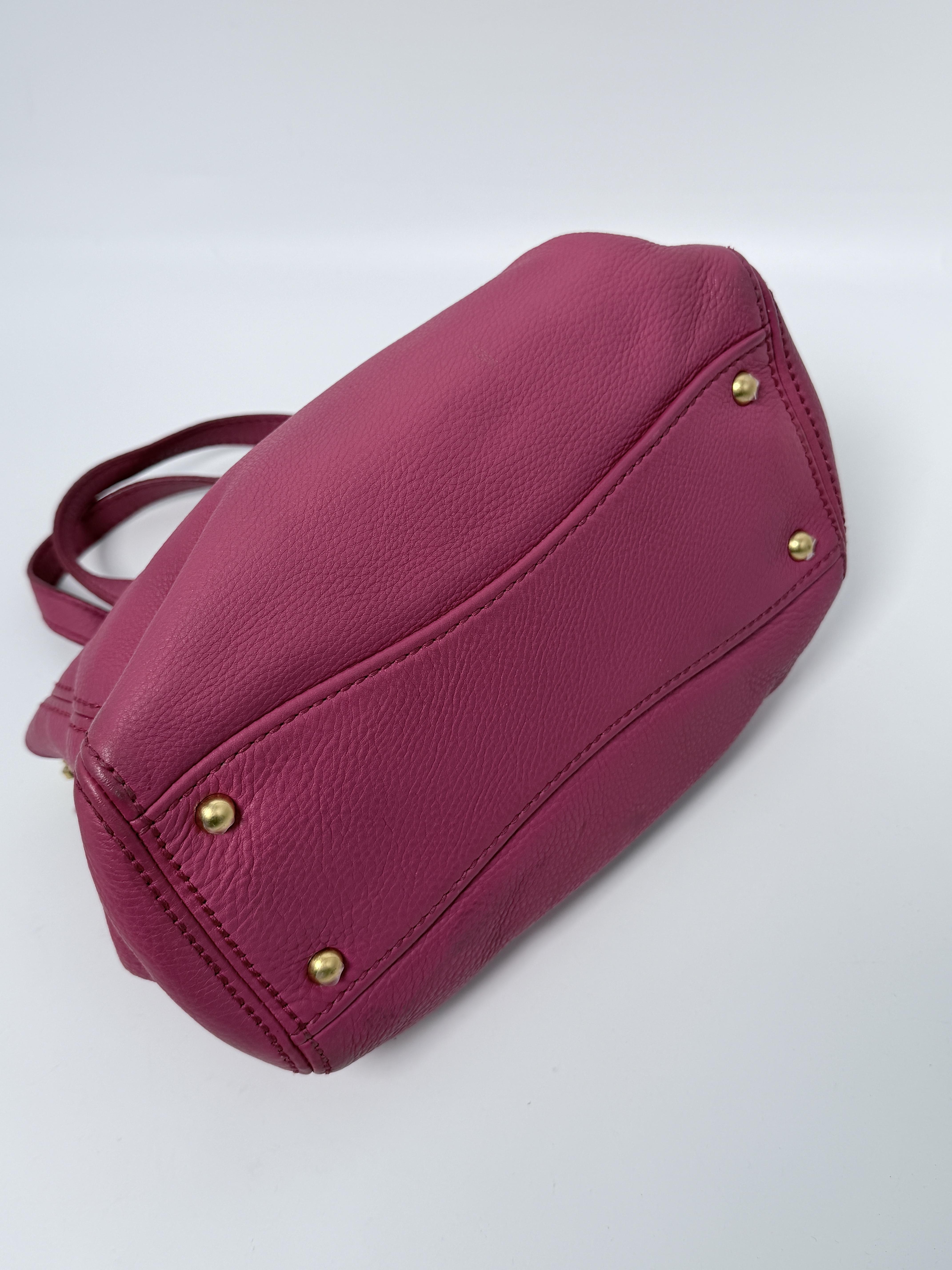 Pre-owned miu miu Leather Tote Bags Vitello Caribu 2Way Shopping Tote Bag Shoulder Handbag Pink ZS141MM