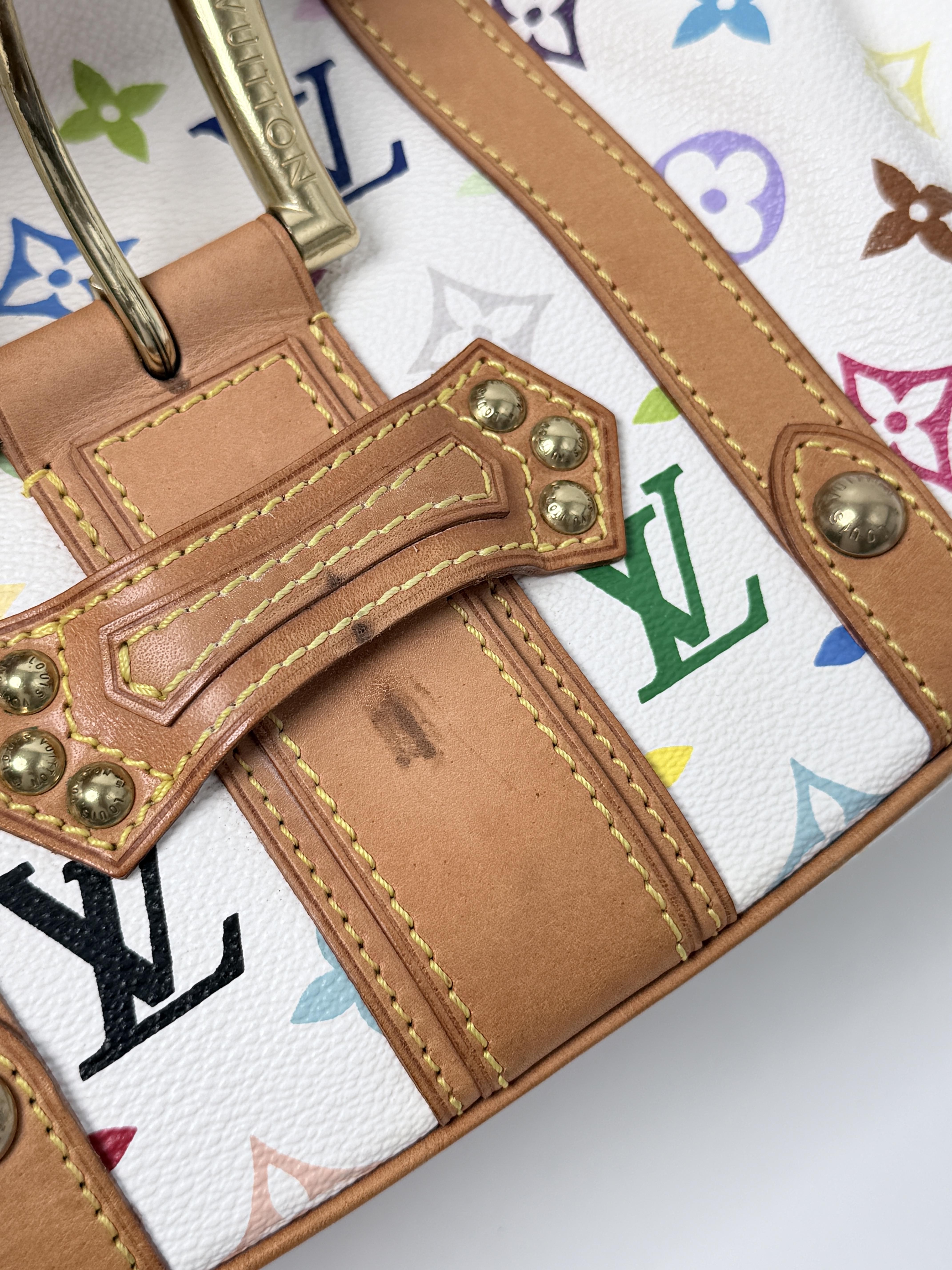White Monogram Multicolore Takashi Murakami Theda PM Handbag XU051LV