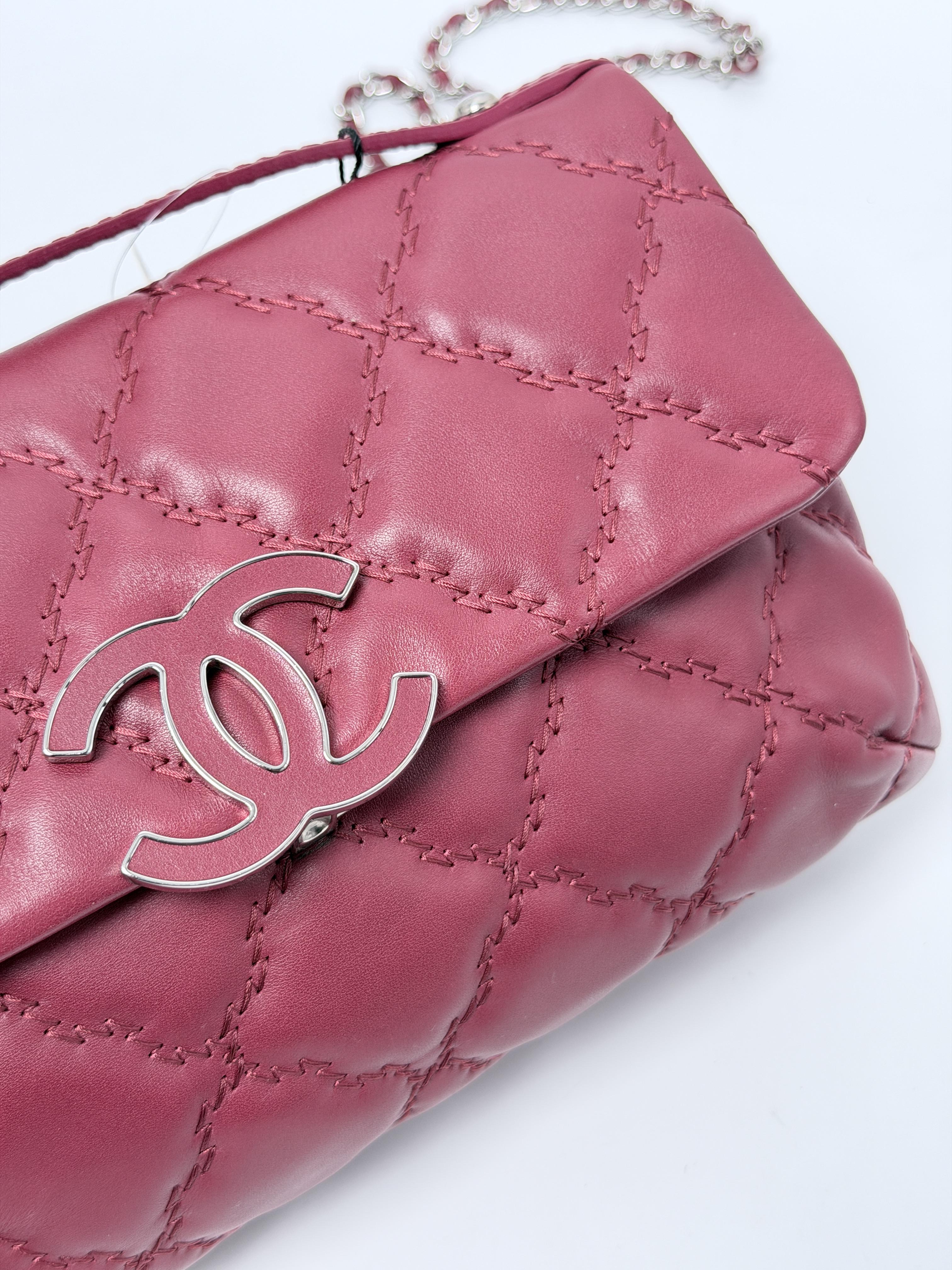 Double Stitch Hamptons Flap Bag Red Crossbody Shoulder Clutch JA1322CC