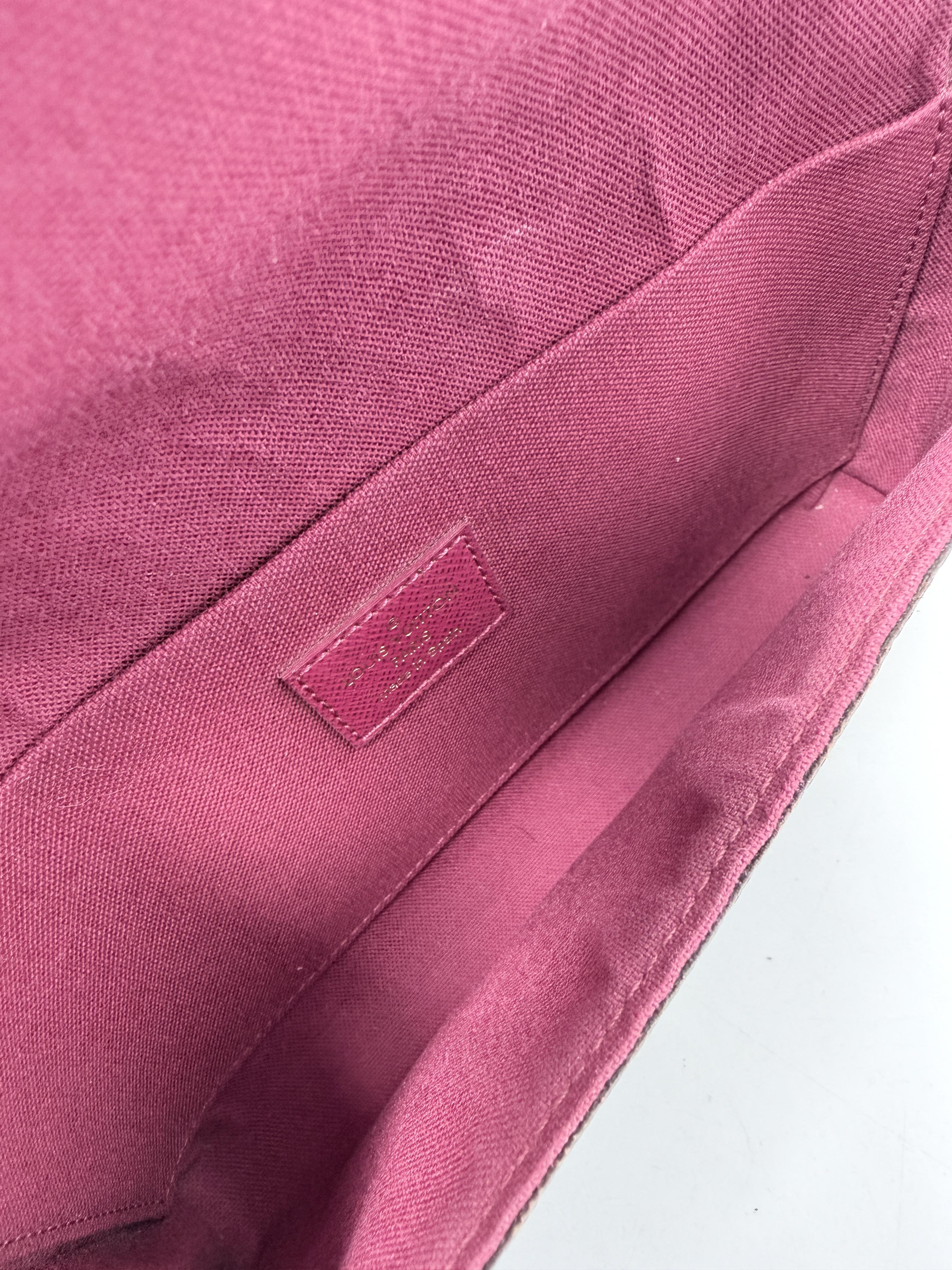 Monogram Pochette Felicie Fuchsia 3in1 Shoulder Crossbody Bag Handbag ZS112LV