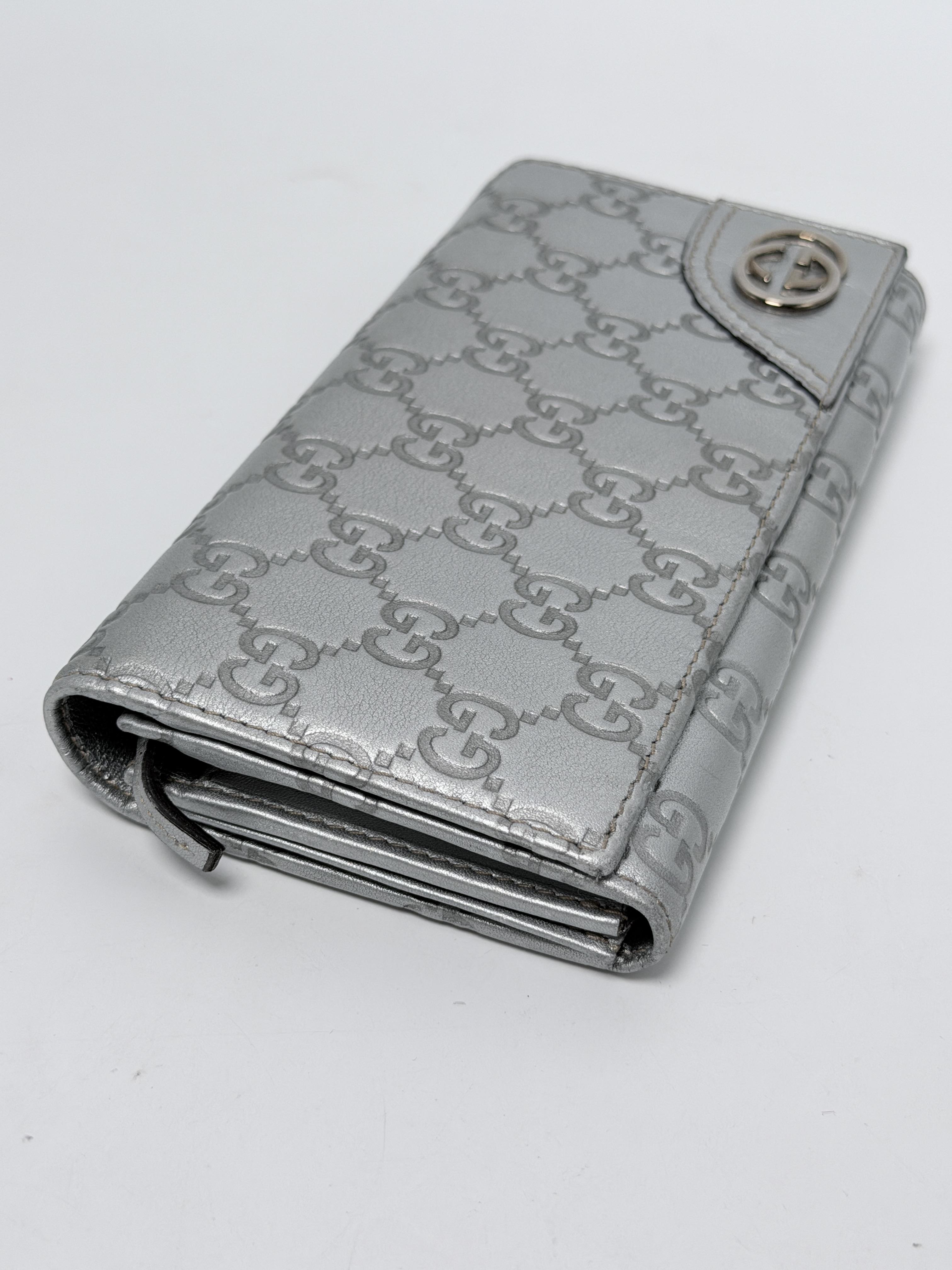 Britt Monogram Continental Long Metallic Silver JD1281GG