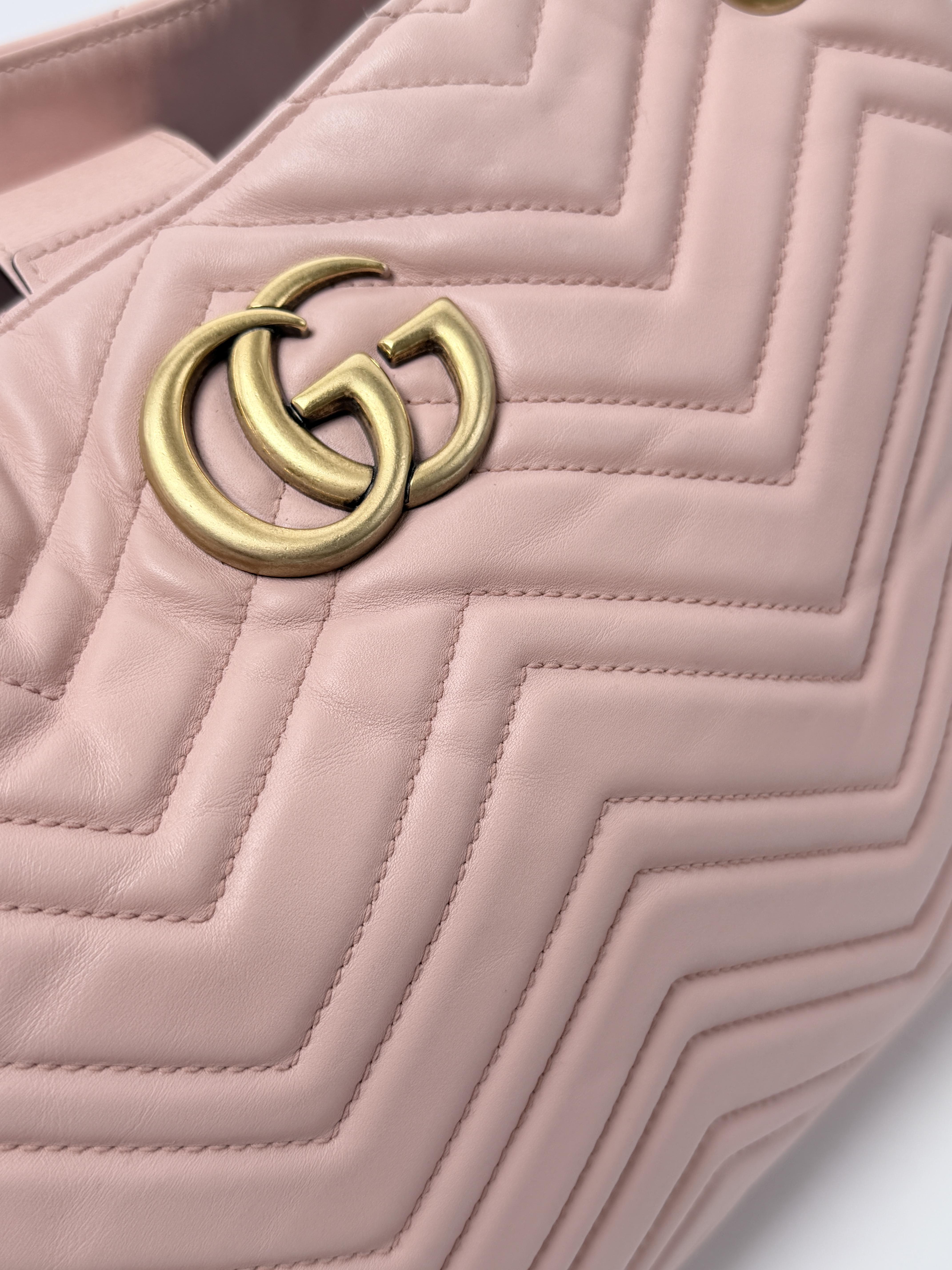 GG Marmont Medium Matelasse Shoulder Bag Handle Handbag Pink JD1634GG