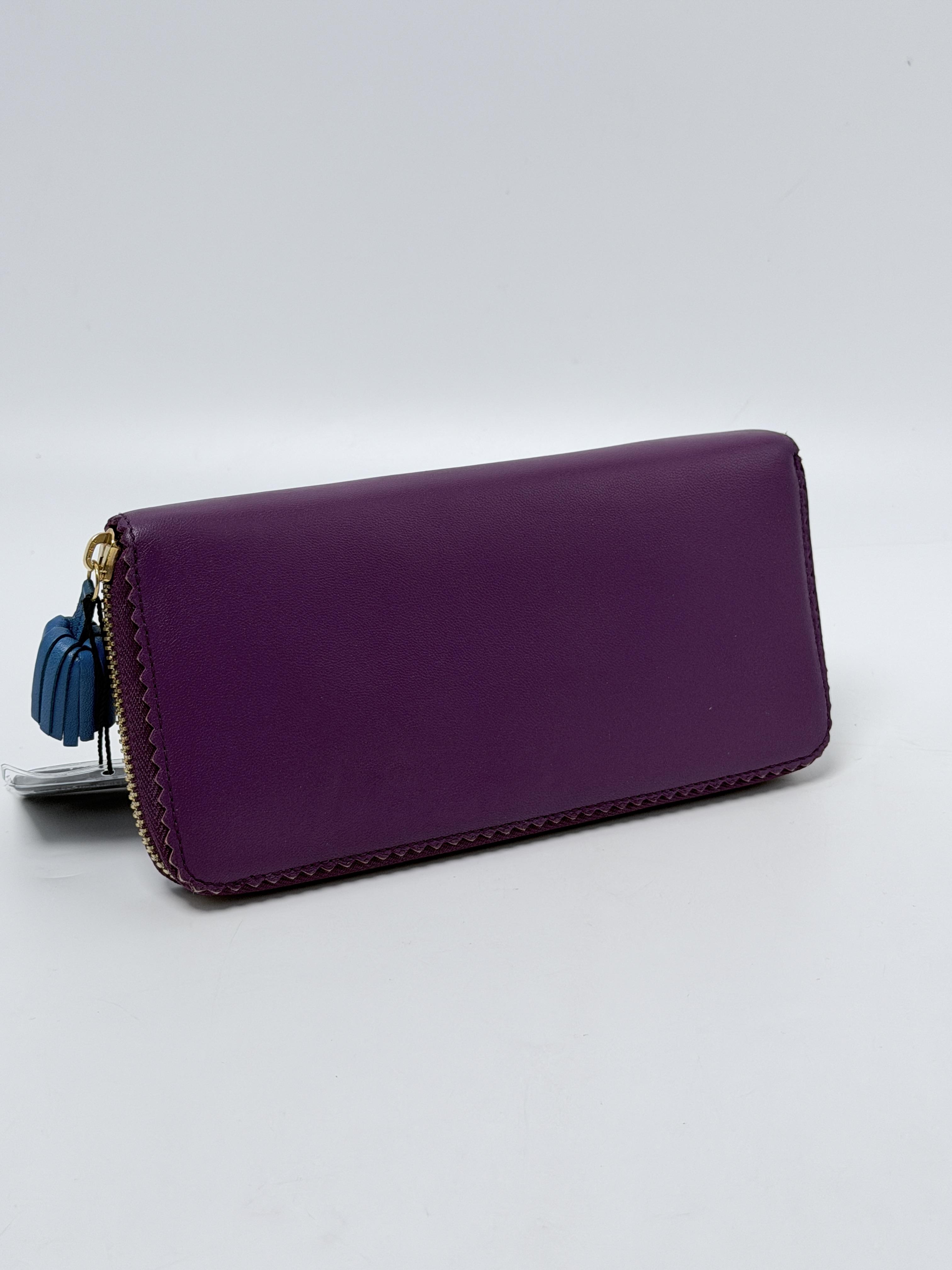 Purple Nappa Anagram Zip Around Tassel Long Wallet JD1407LE