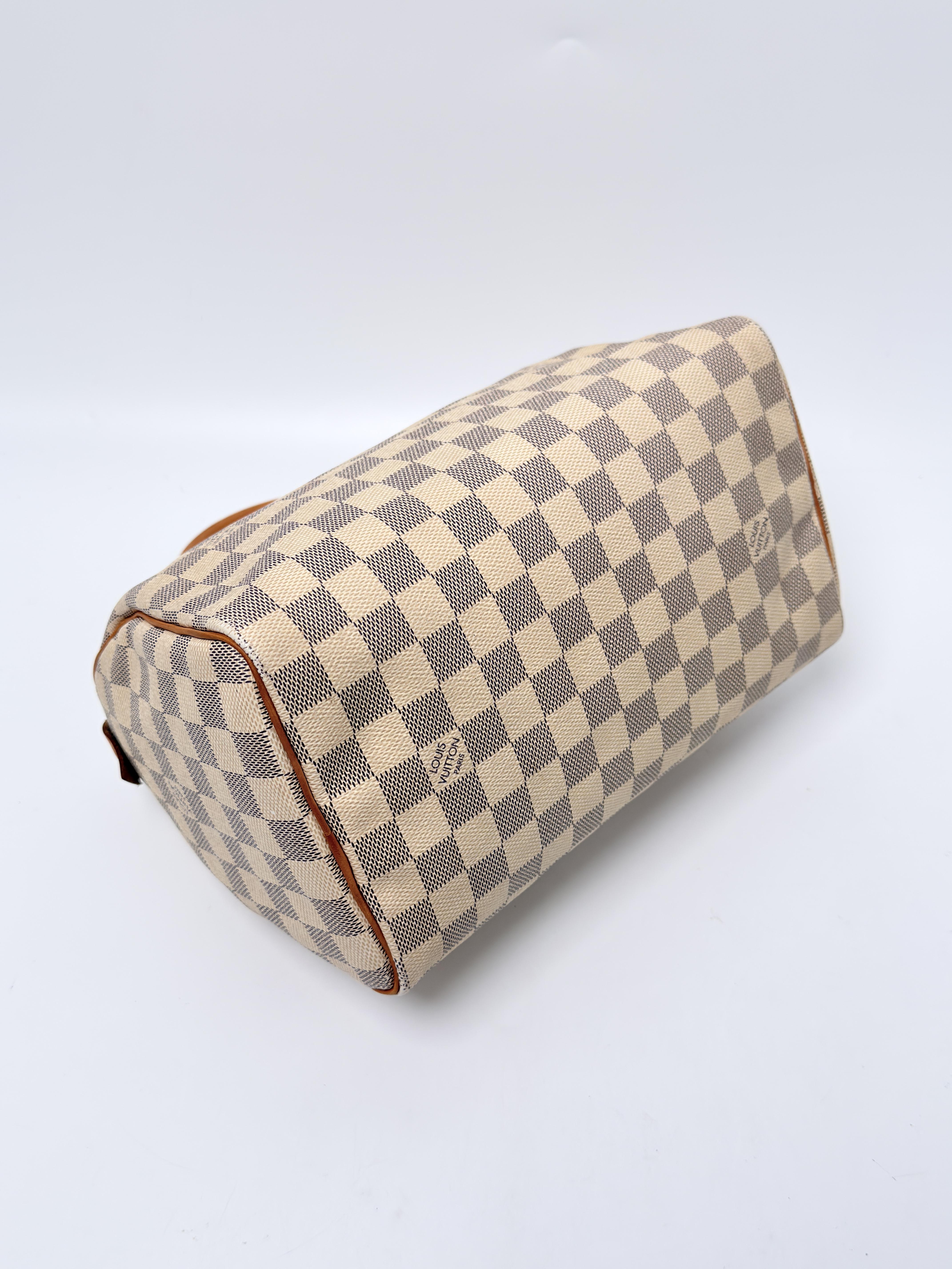 Damier Azur Speedy 25 Top Handle Bag Shoulder Handbag JA1405LV