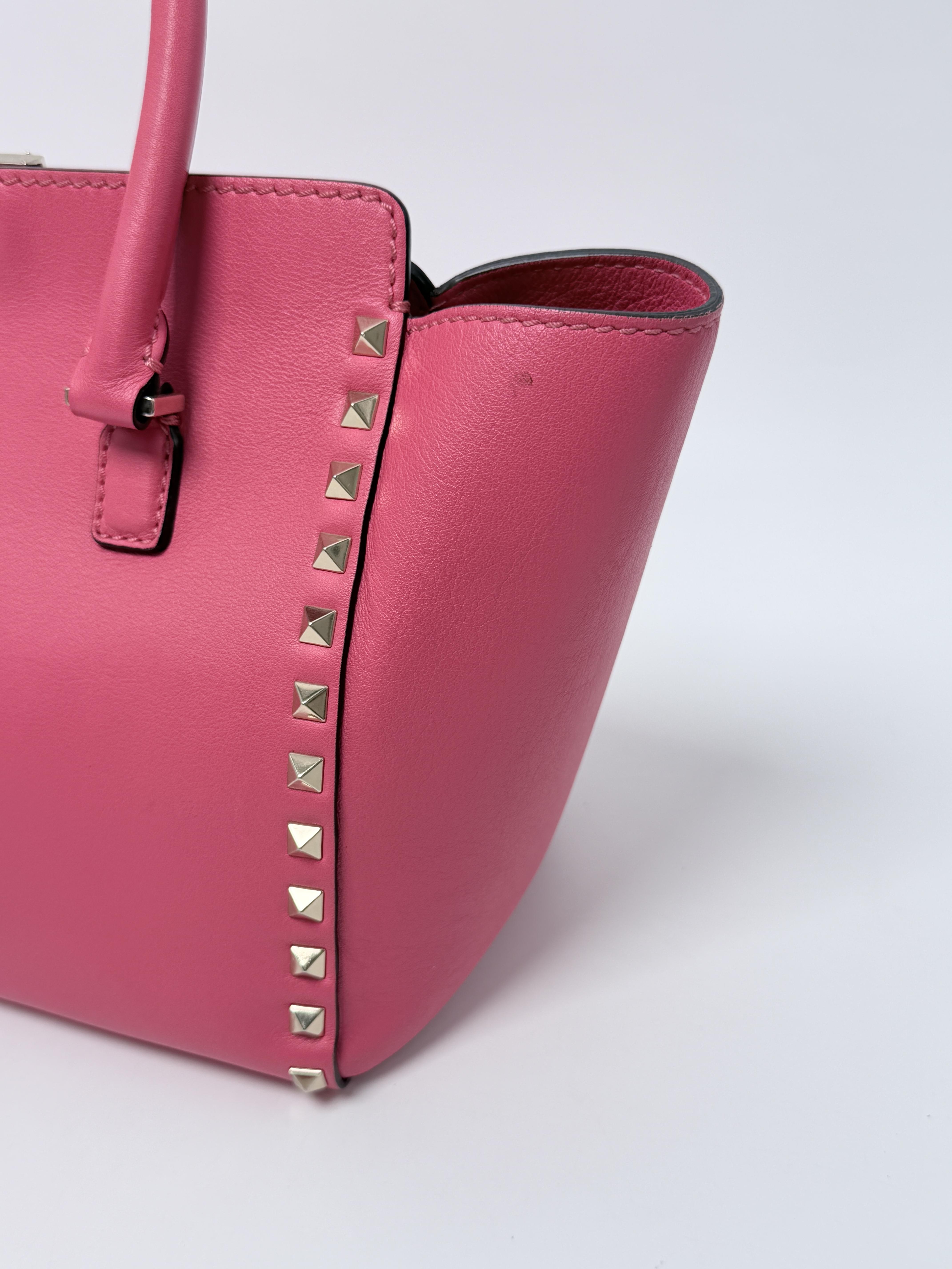 Pink Rockstud Small Double Handle Tote Bag Shoulder Handbag JD1067VL