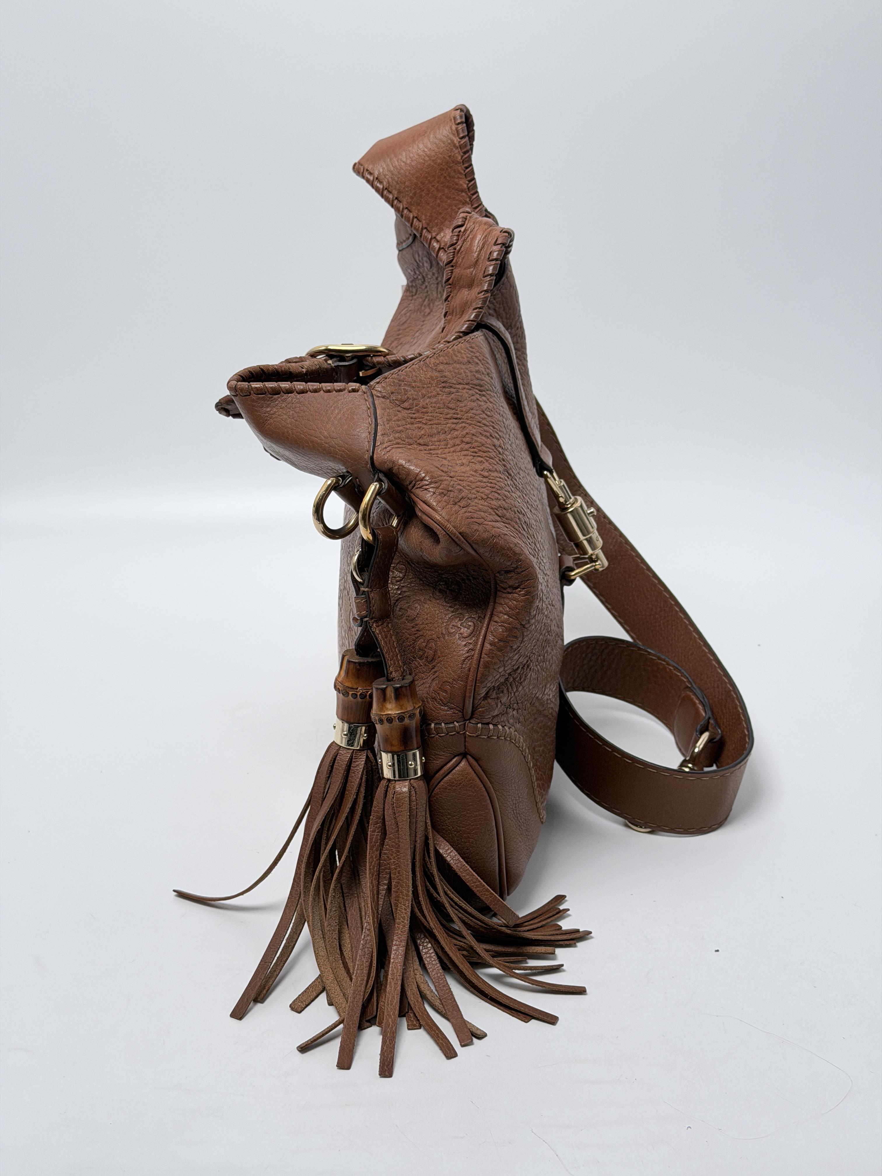 New Jackie Brown Pebbled Tassel Hobo Handbag Shoulder Bag P023GG