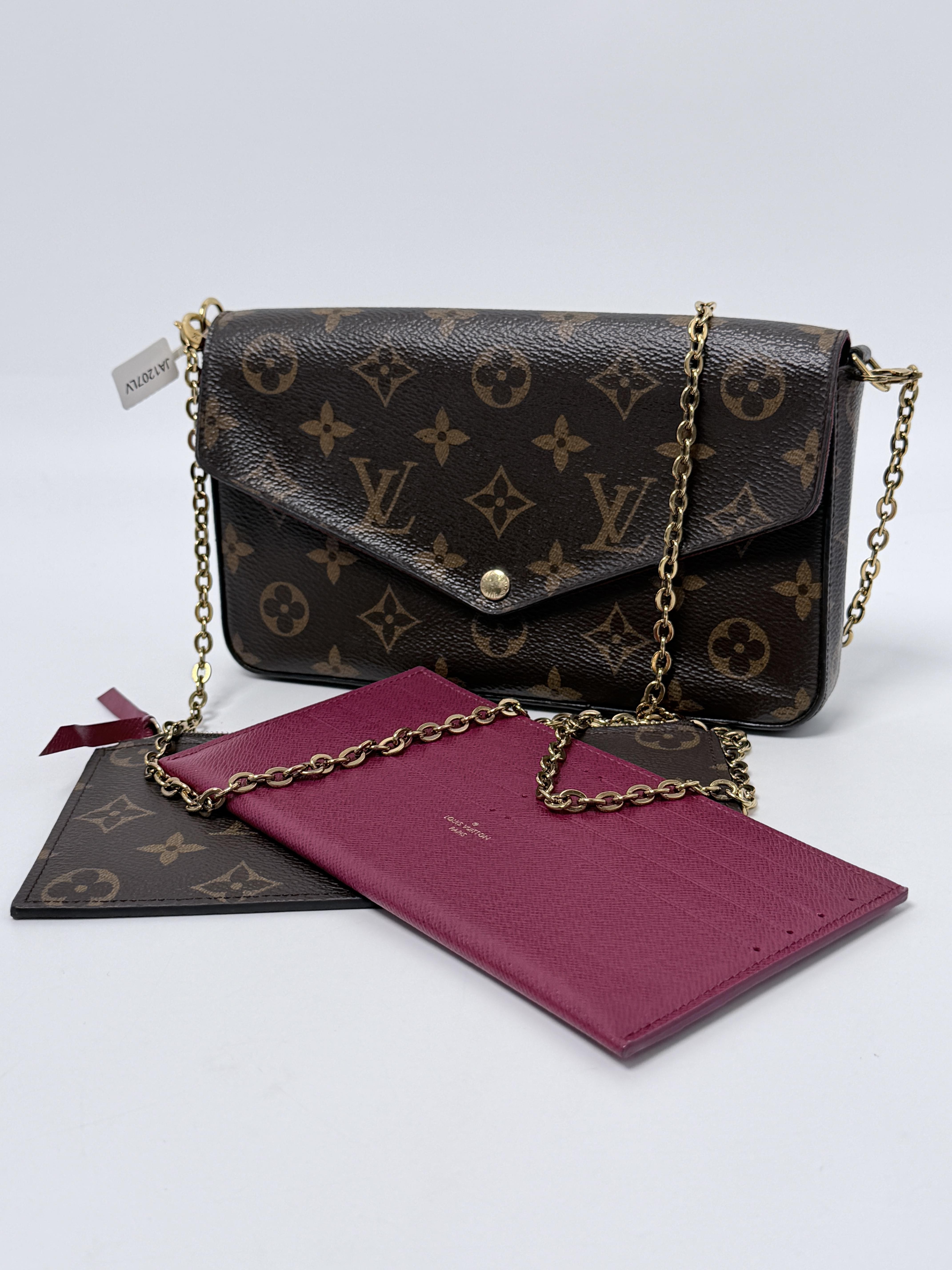 Pochette Felicie Monogram Fuchsia Crossbody Bag Clutch JA1207LV