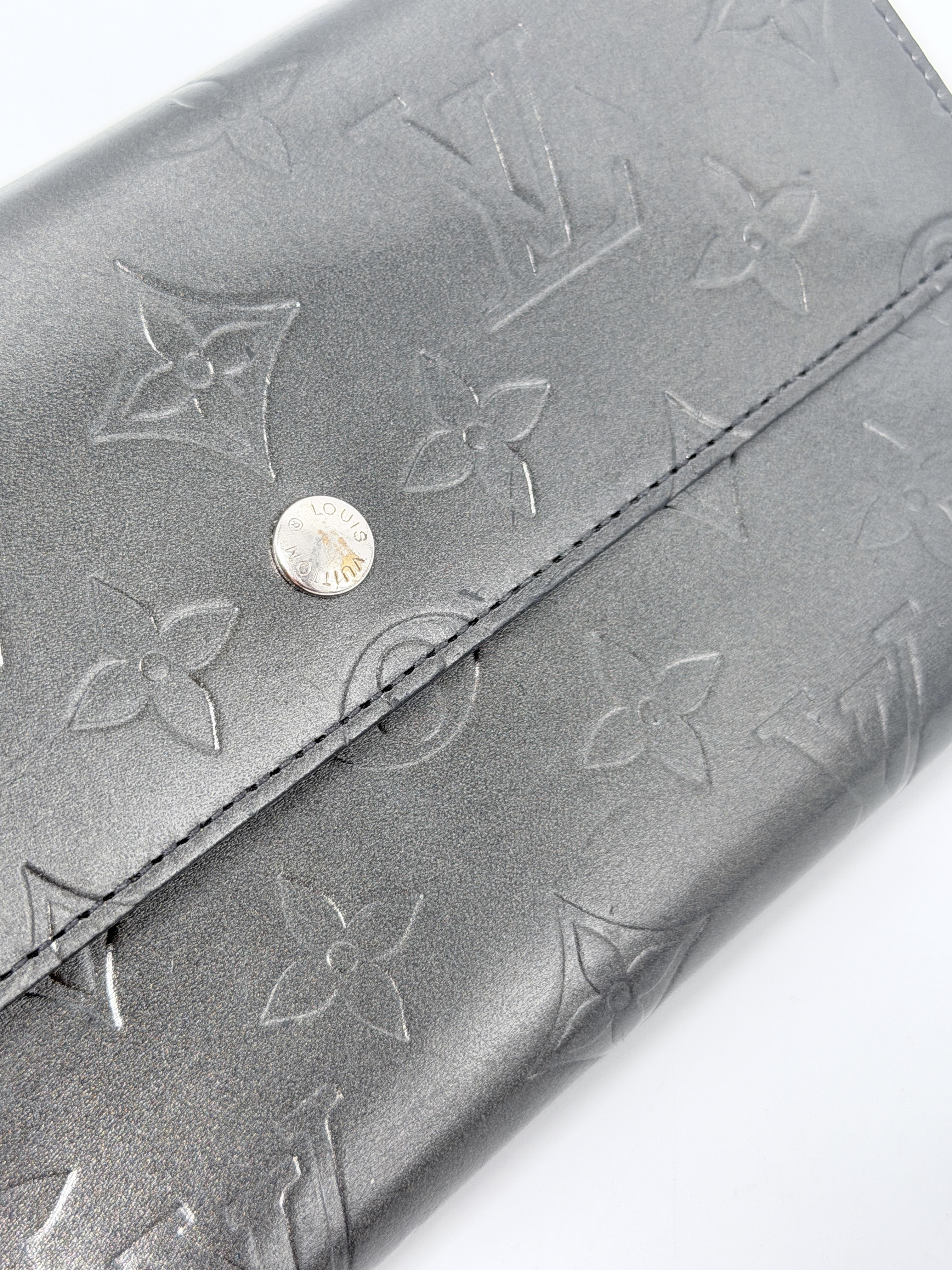 Monogram Glace Ancre Wallet Black Trifold Purse Box JD1110LV