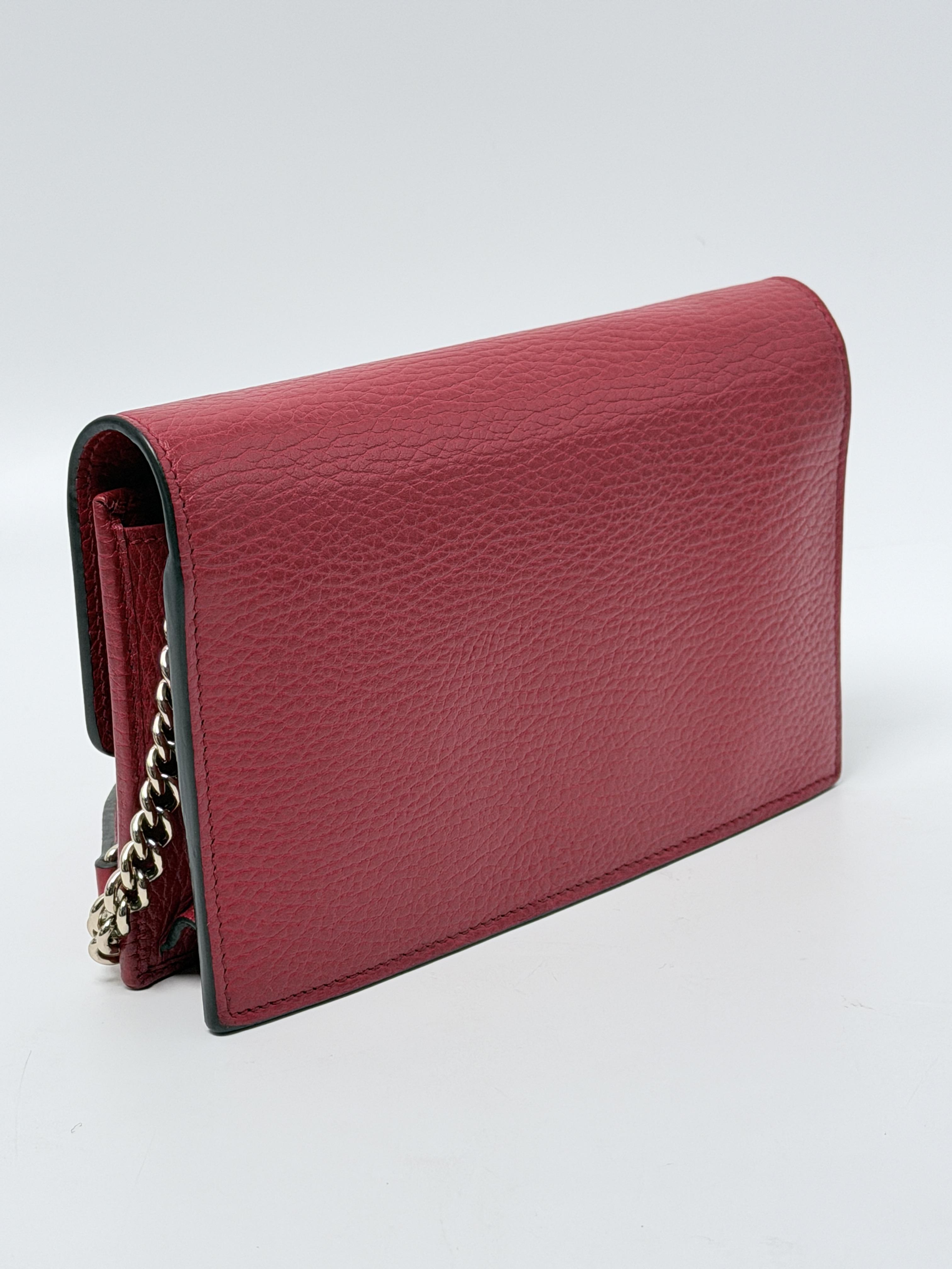 Dollar Interlocking G Chain Crossbody Bag Shoulder Handbag Red JD1471GG