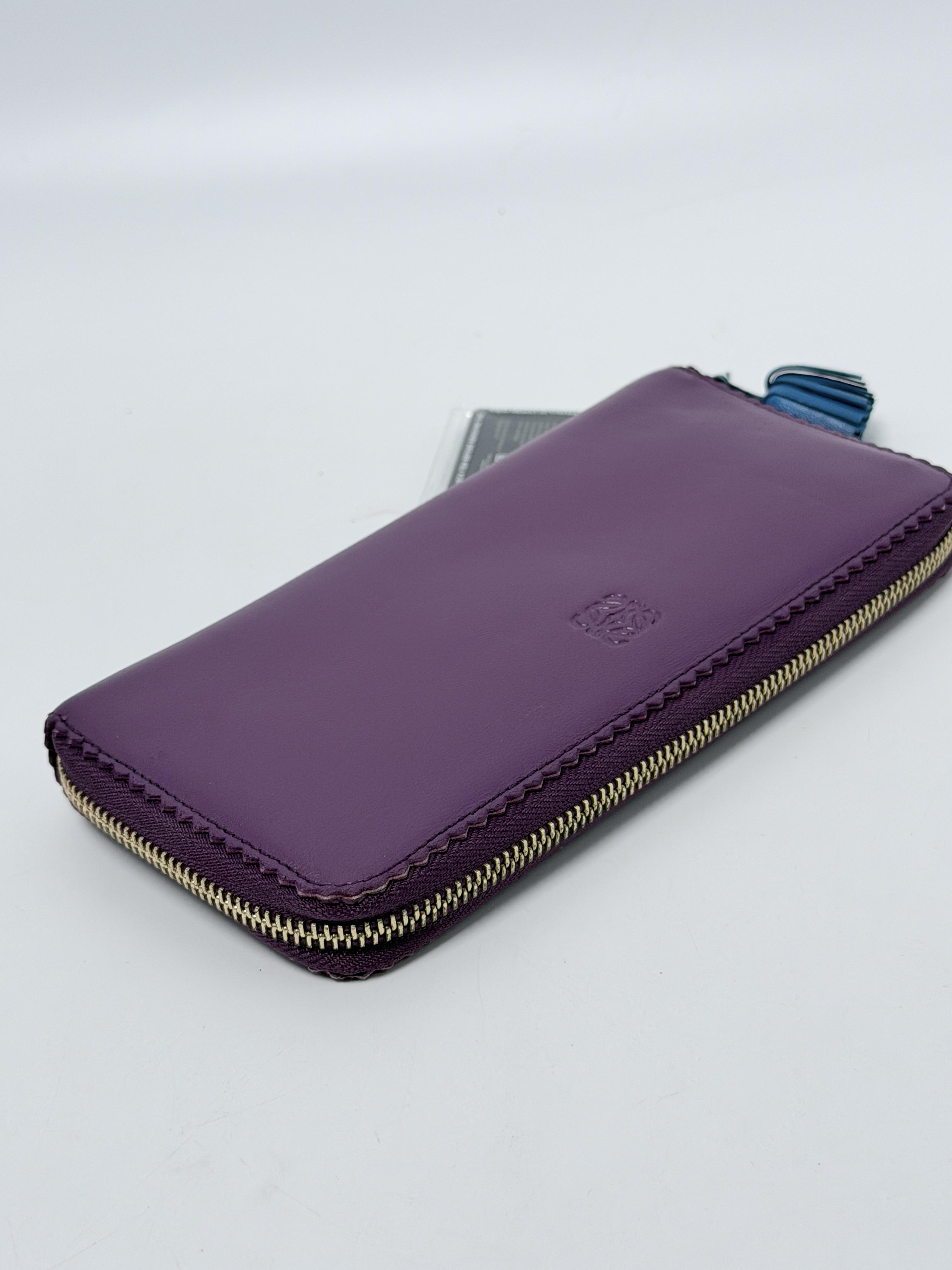 Purple Nappa Anagram Zip Around Tassel Long Wallet JD1407LE