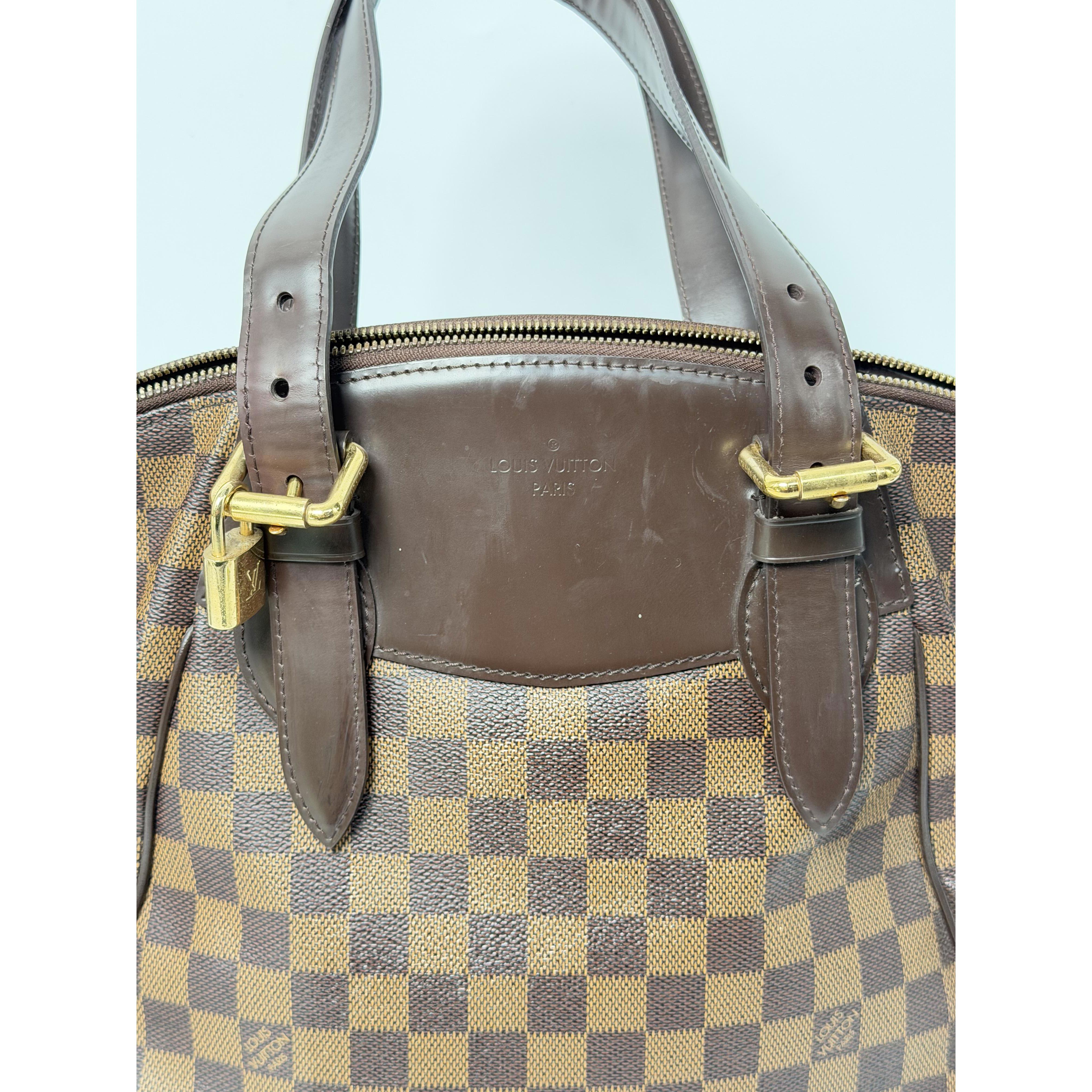 Pre-owned Louis Vuitton coated canvas Shoulder Bags Verona Damier Ebene Shoulder Bag Brown JA404LV