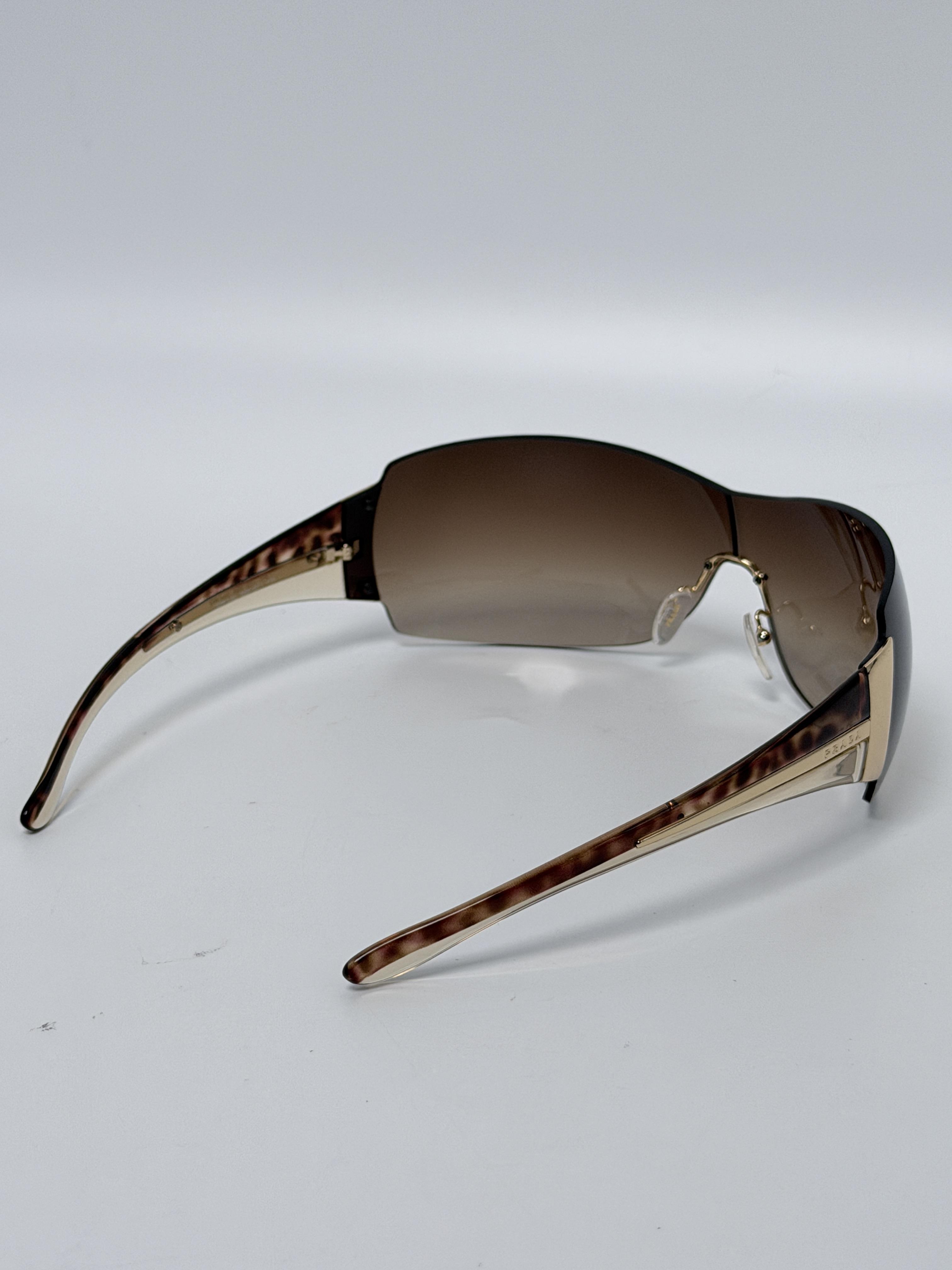 Prada SPR 54G Rimless Shield Wrap Sunglasses PR001S