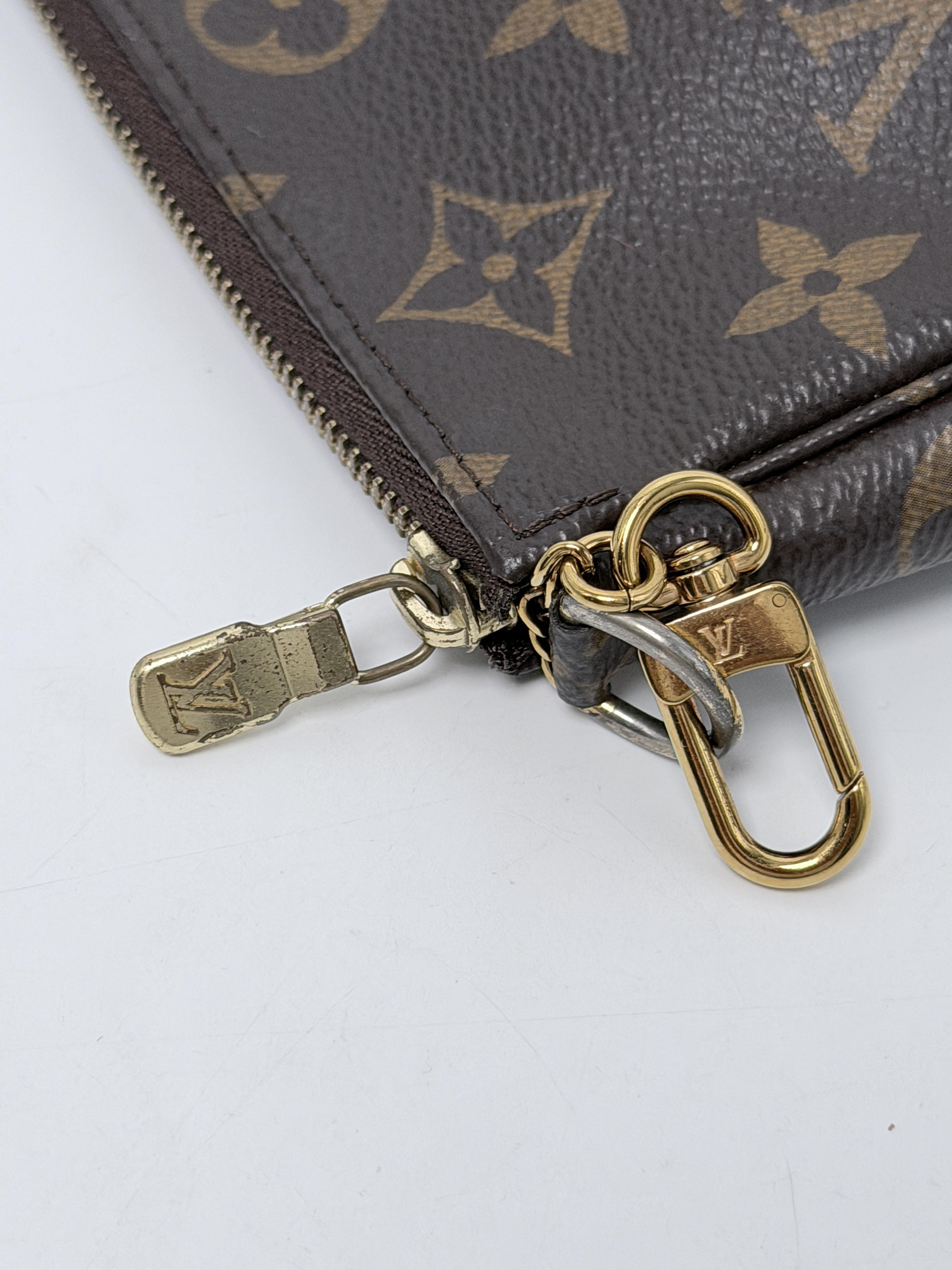Monogram Mini Pochette Accessoires Chain Wristlet Pouch Bag Handbag JD1151LV