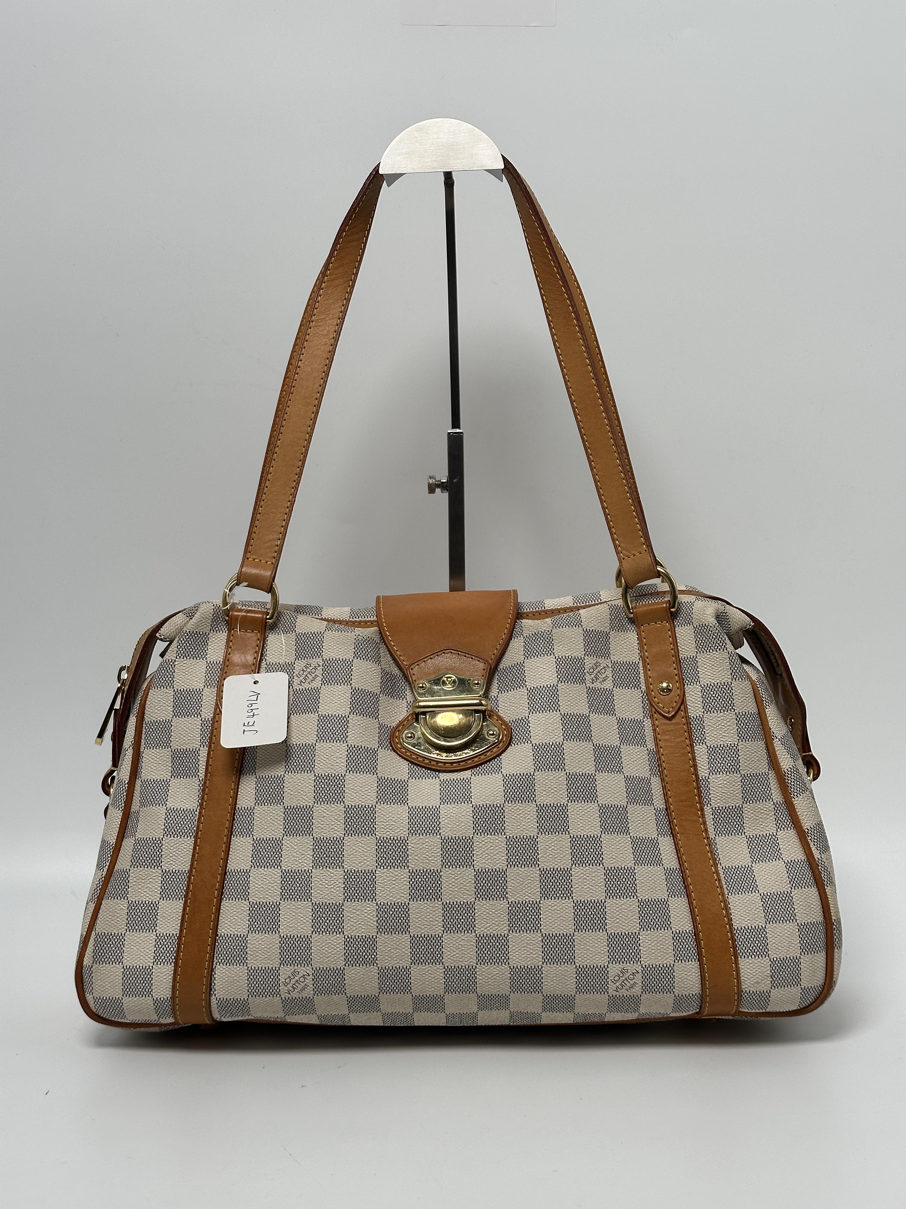 Pre-owned Louis Vuitton canvas Shoulder Bags Damier Azur Stresa PM Shoulder Bag JE499LV