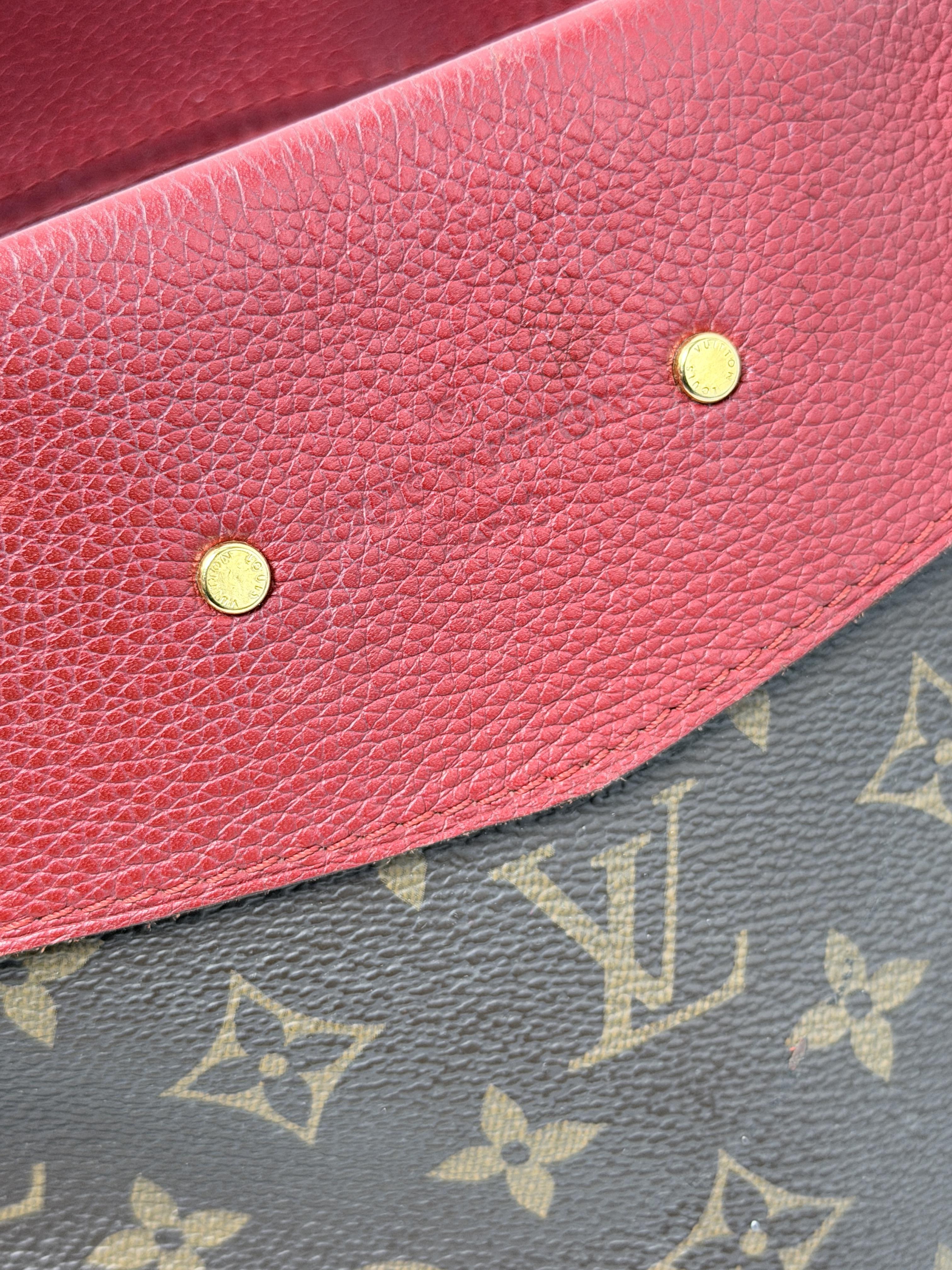 Pallas Chain Tote Bag Shoulder Handbag Red Leather JA1280LV