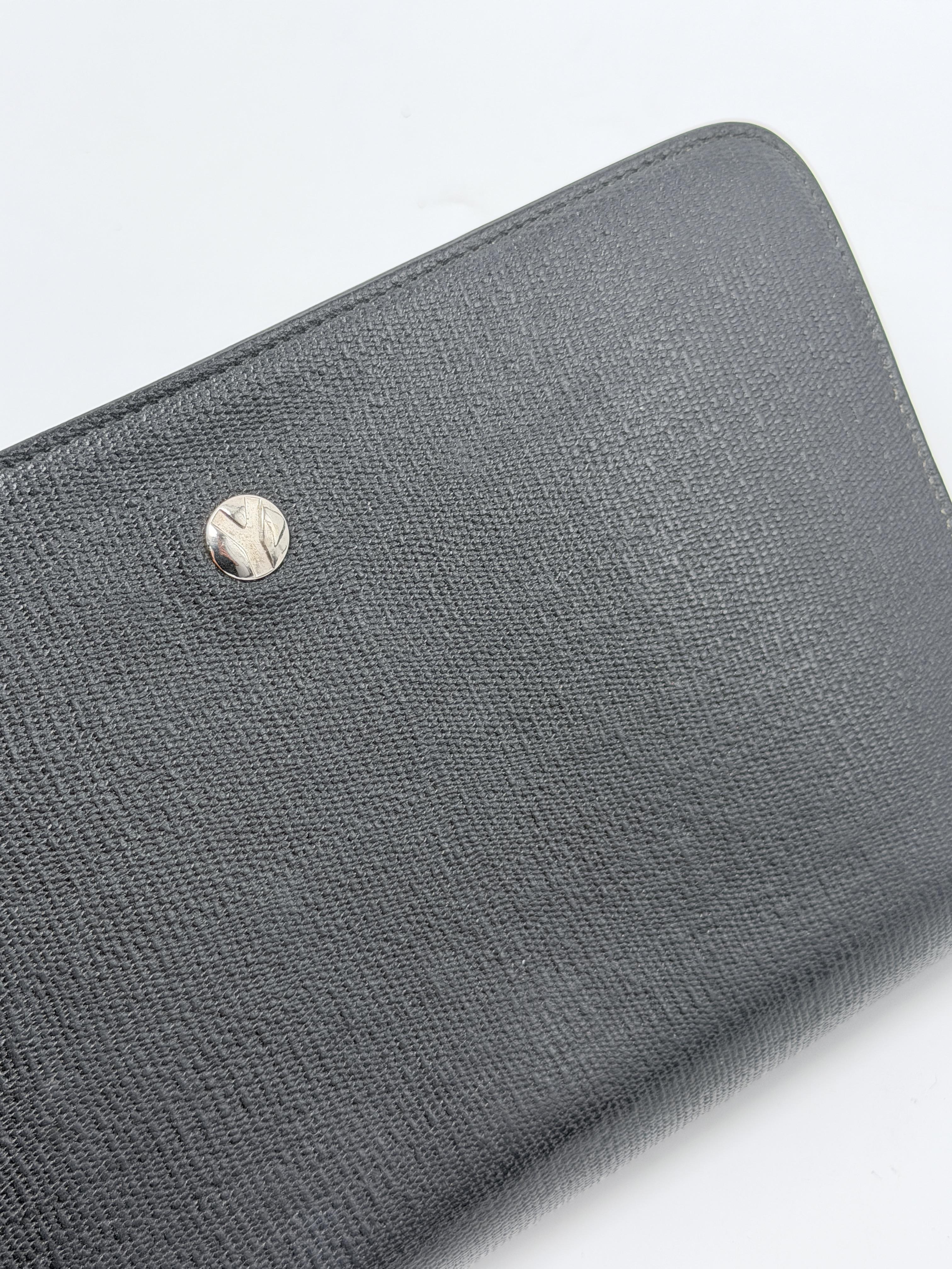 Saffiano Textured Flap Clutch Wallet On Chain JD1436Y