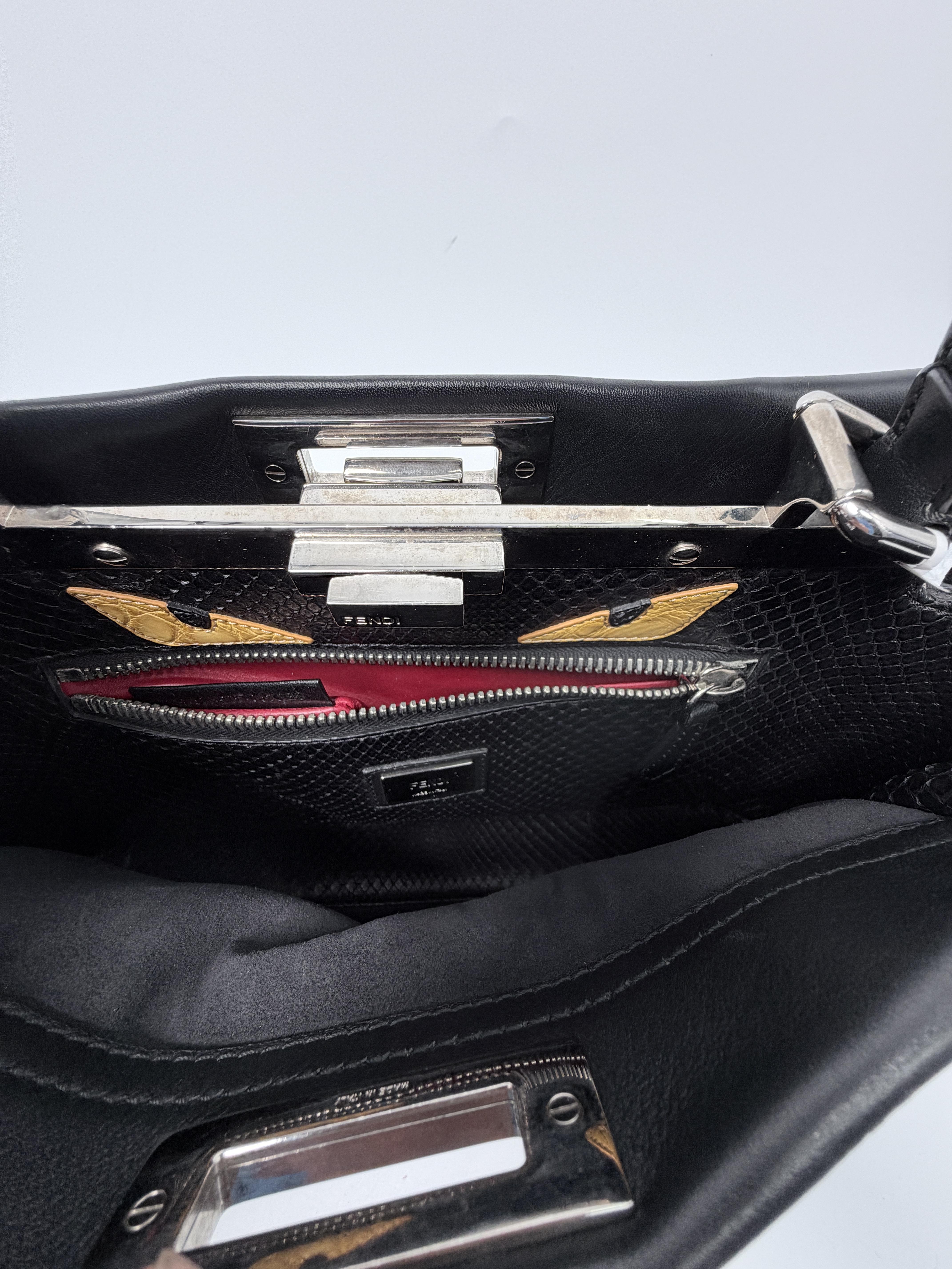 Peekaboo Medium Black Satchel Handle Handbag Shoulder Bag JE298FD
