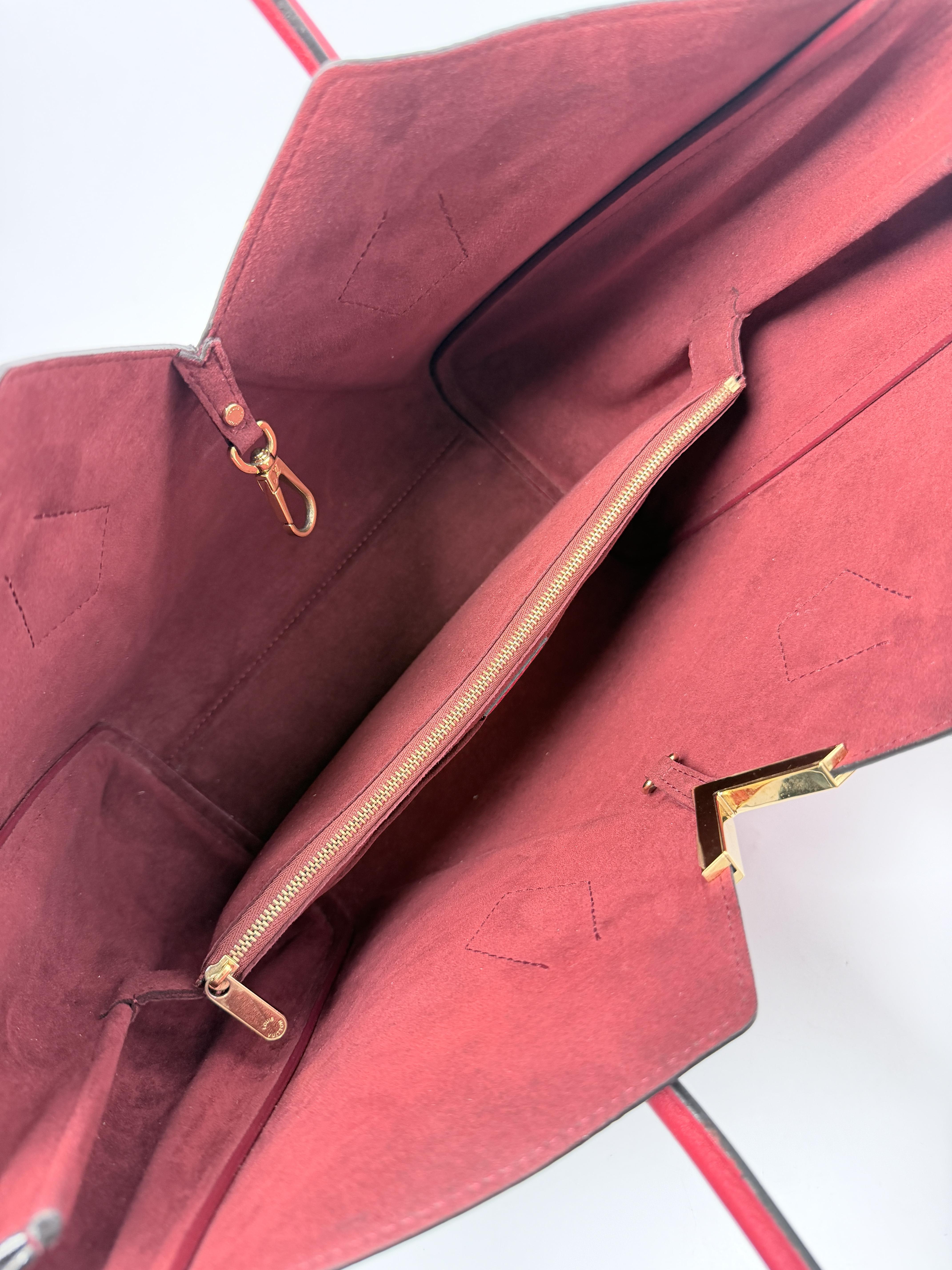 Kimono MM Red Leather Tote Bag Shoulder Handbag JE756LV