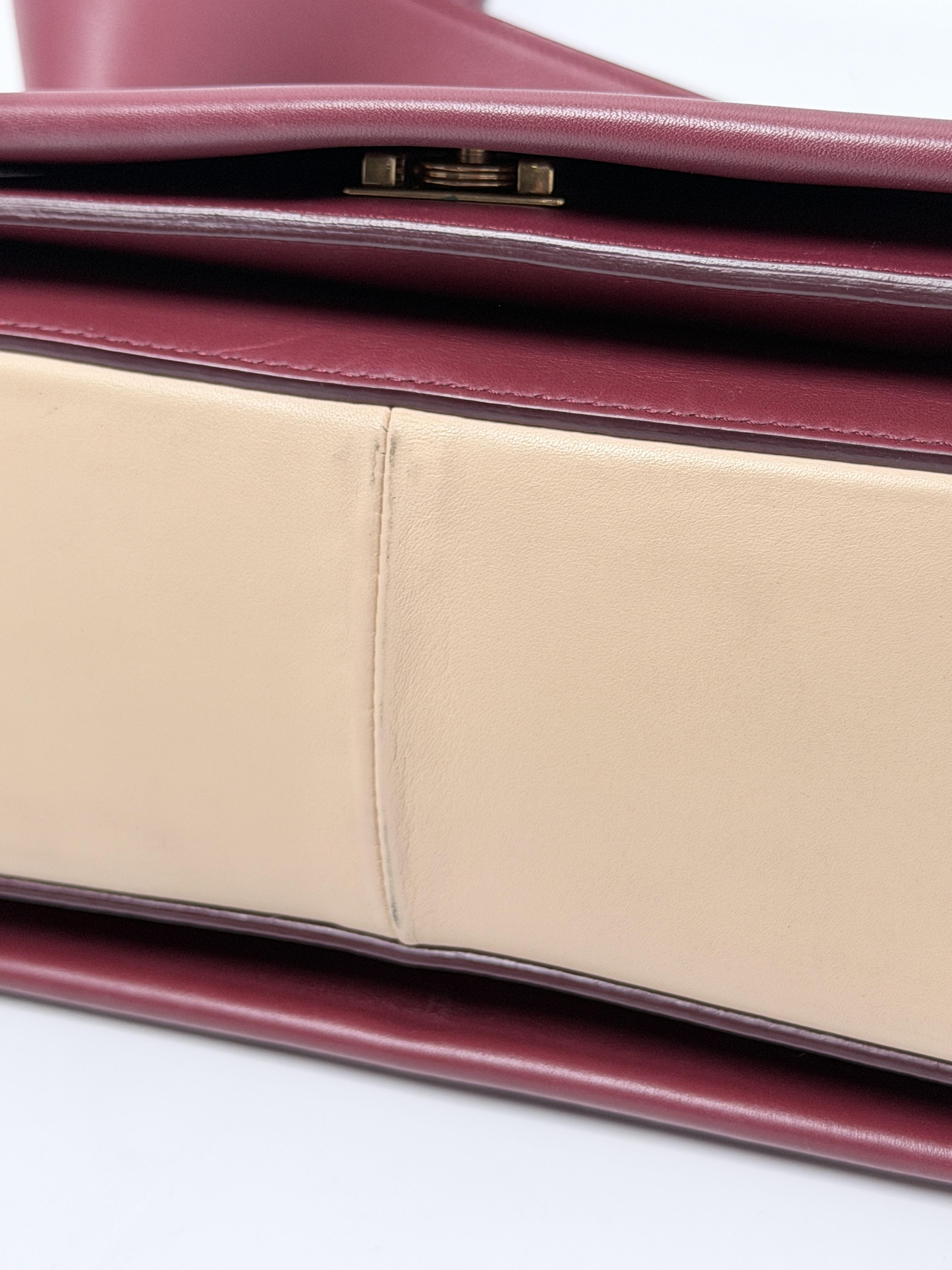 Medium Frame Shoulder Bag Crossbody Smooth Ruby Nude Bicolor JD1646CE