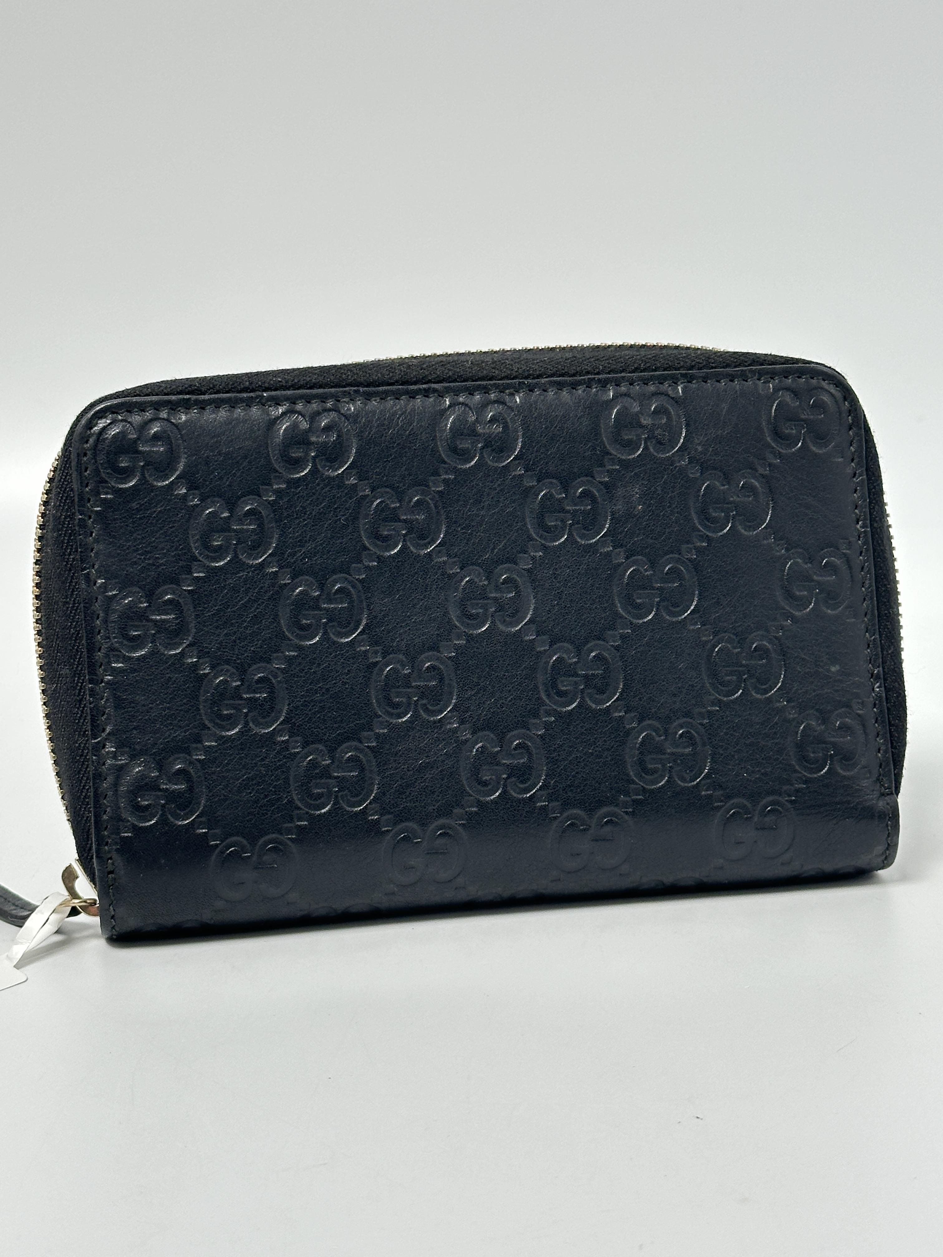 Black Guccissima Compact Zip Around JA1193GG