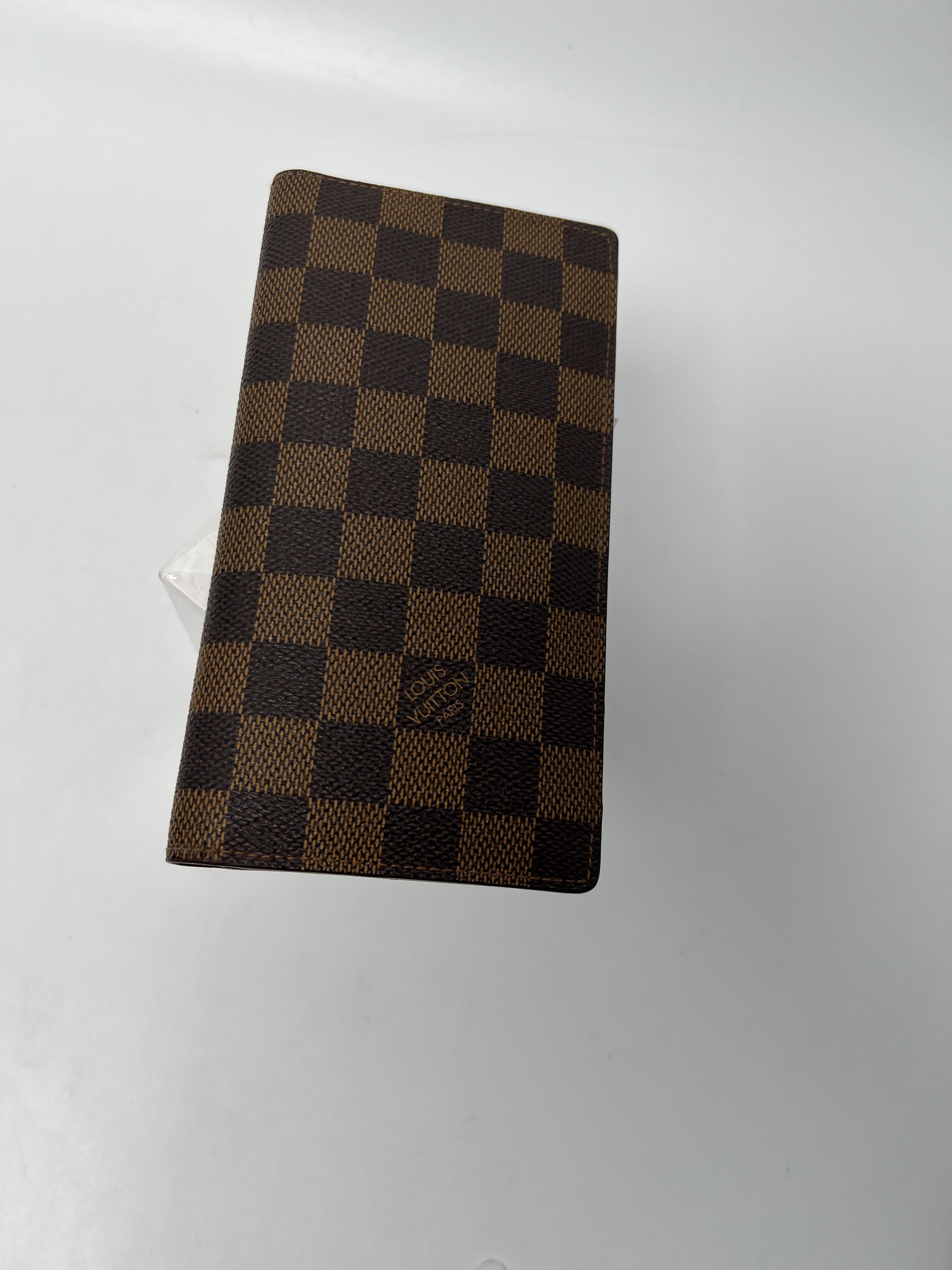 Damier Ebene Brazza Long Wallet Brown Coated Bifold Wallet JA1400LV