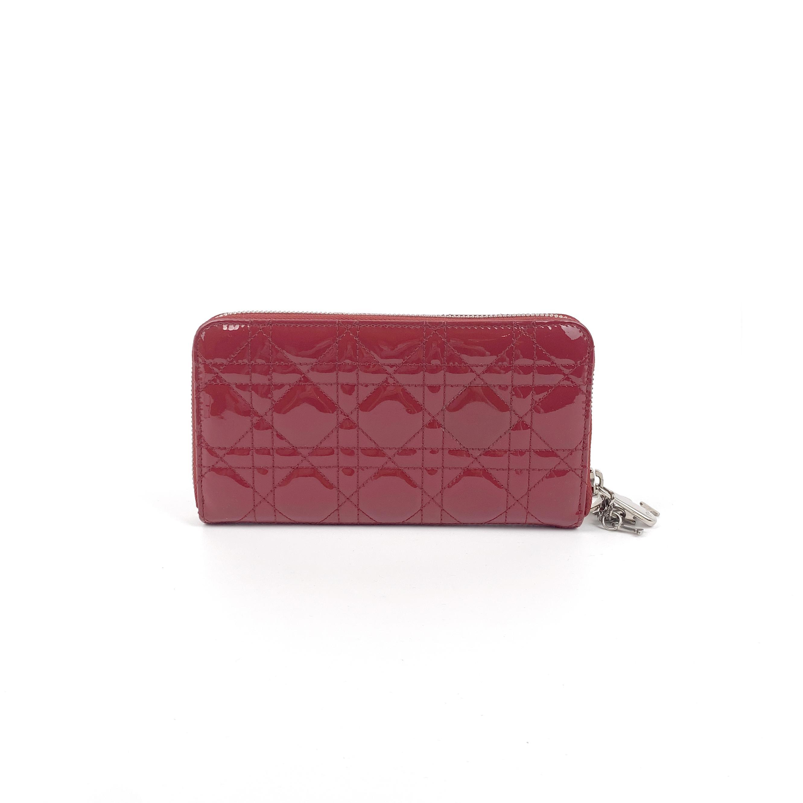Lady Long Red Cannage Quilted Patent Leather,Sku:SH50 2012