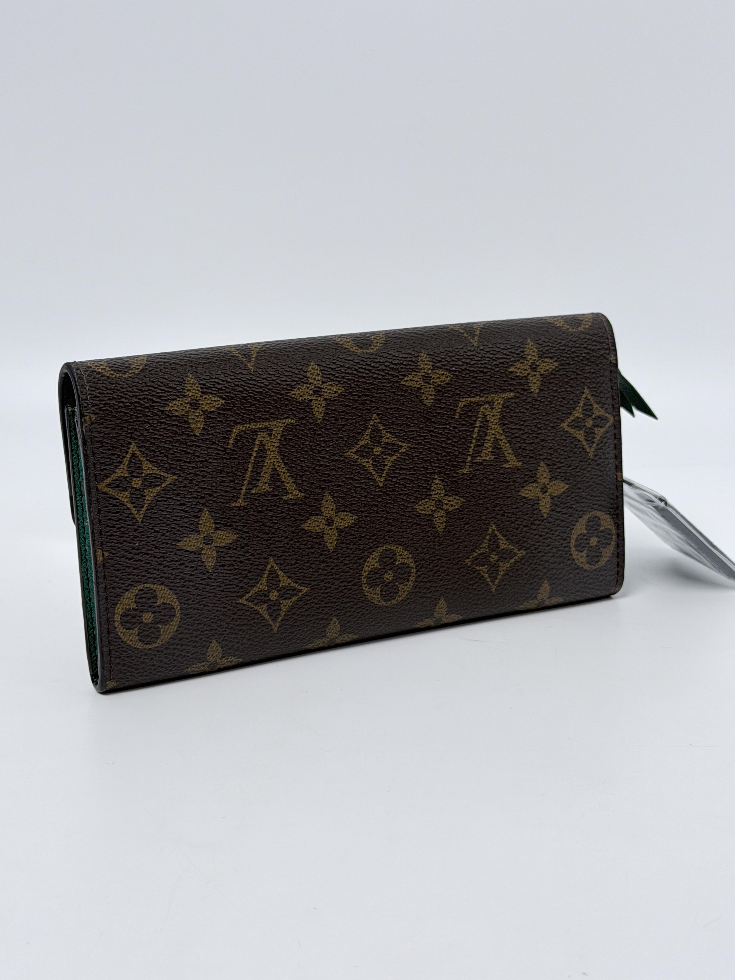 Monogram Emilie Wallet Vert Green Envelope Long Flap Clutch JD1182LV