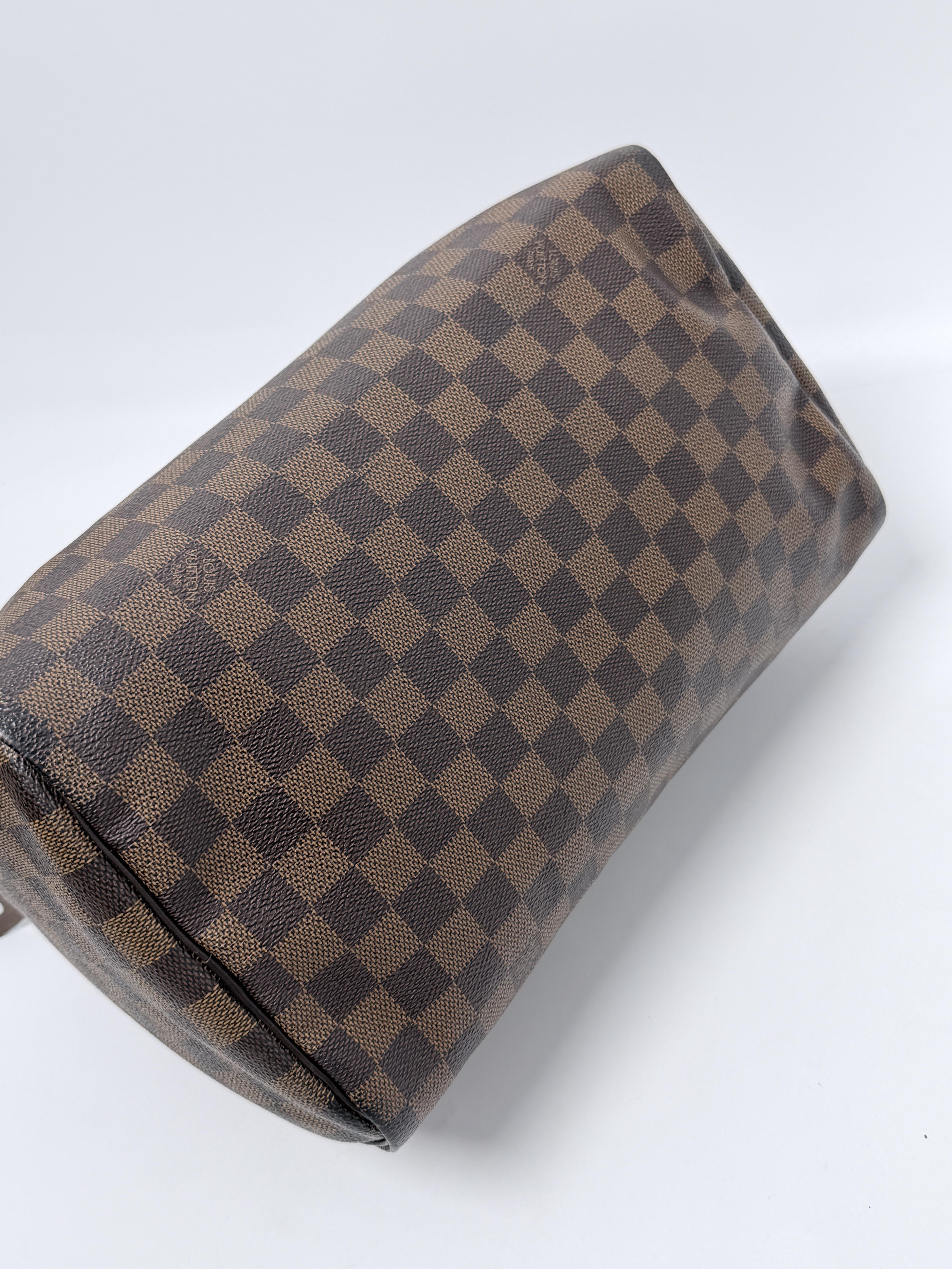 Speedy 30 Damier Ebene Top Handle Handbag Shoulder Bag FJ031LV