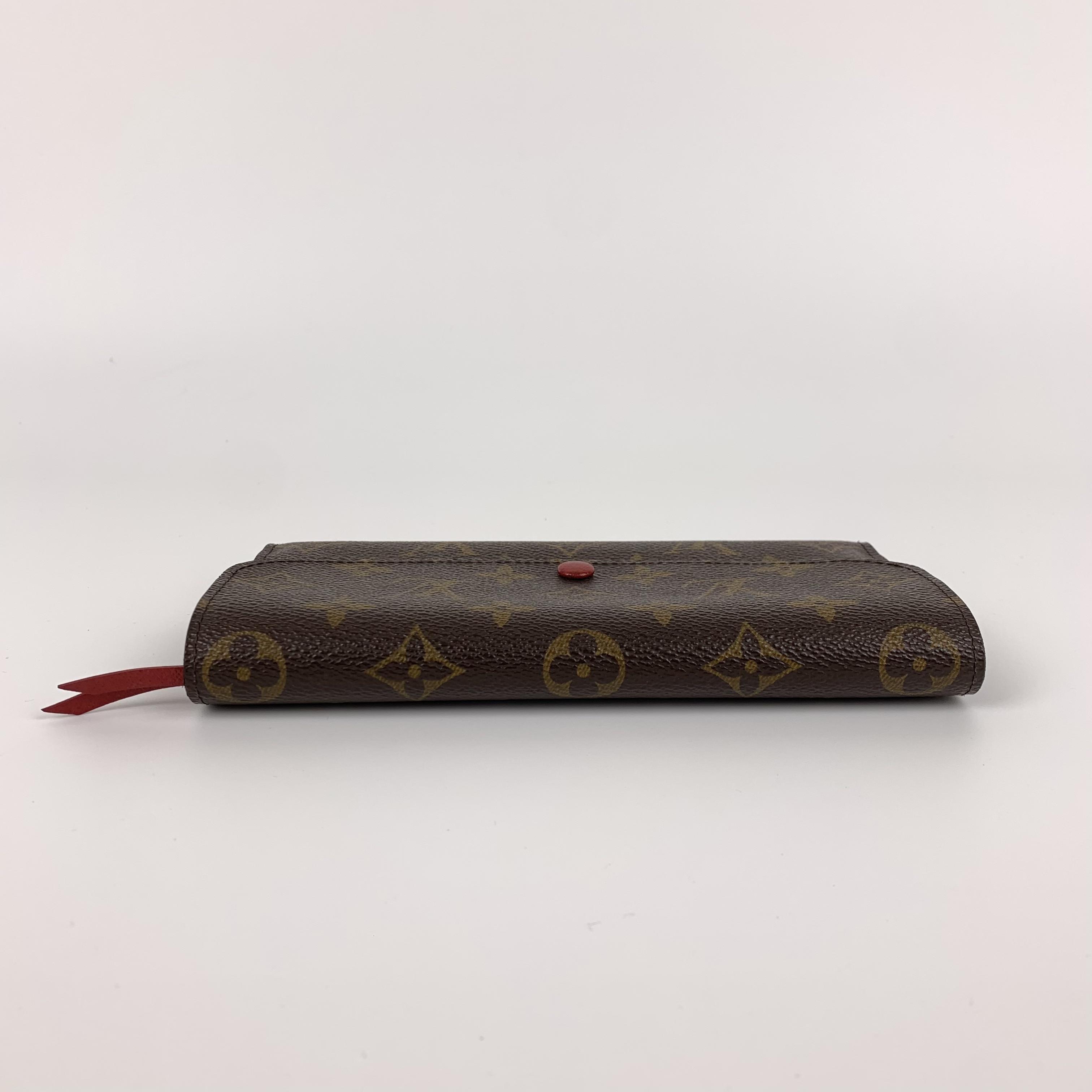 Monogram Brown Canvas Red Snap Flap Wallet，SH183 CA0154