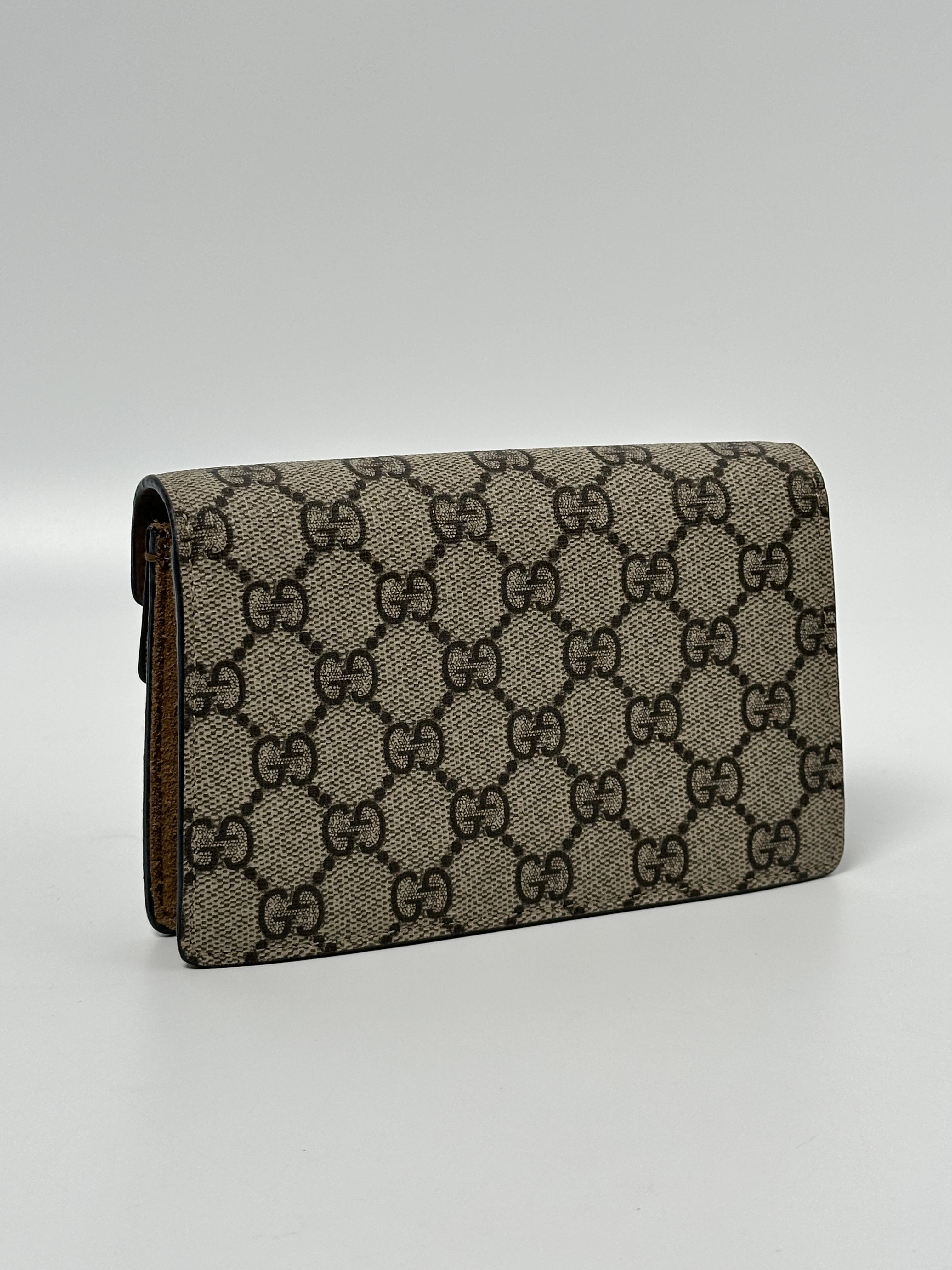 Pre-owned GUCCI Canvas Crossbody Bags Dionysus GG Supreme Super Mini Chain Crossbody Bag JD788GG