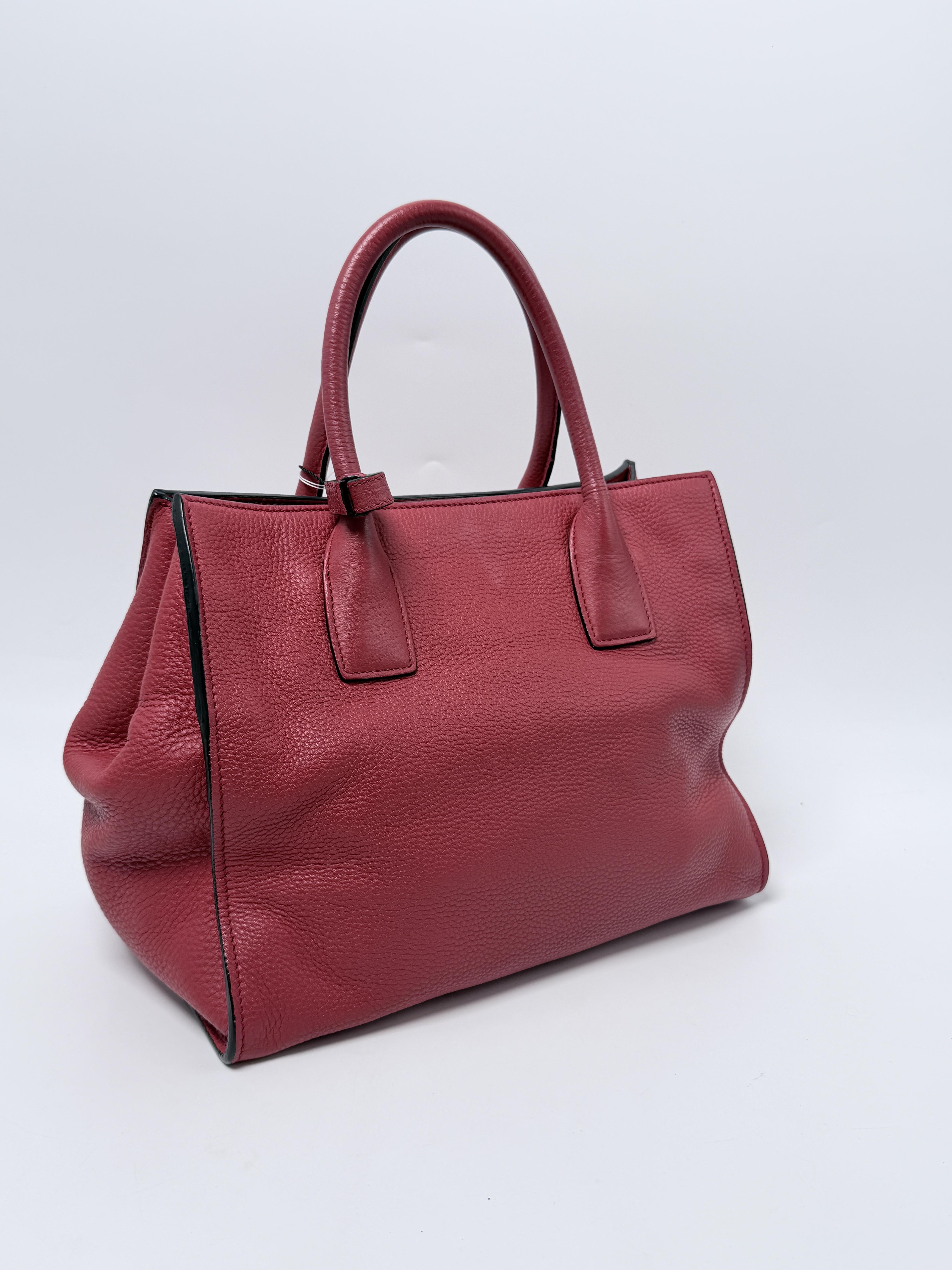 Red Vitello Phenix Top Handle Handbag Crossbody Shoulder Bag JE630PD