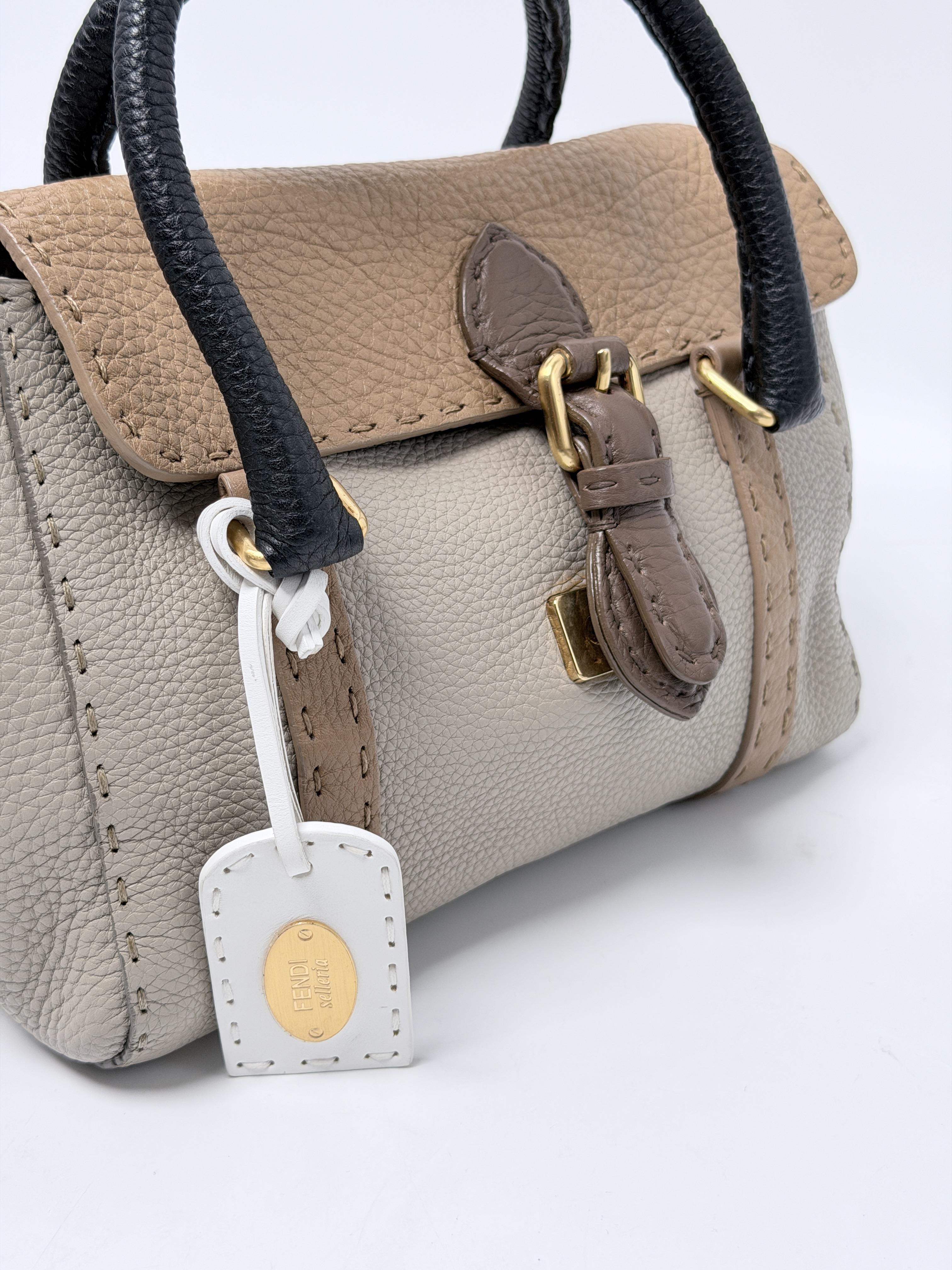 Selleria Mini Linda Tri Color Roman Top Handle Handbag JP001FD