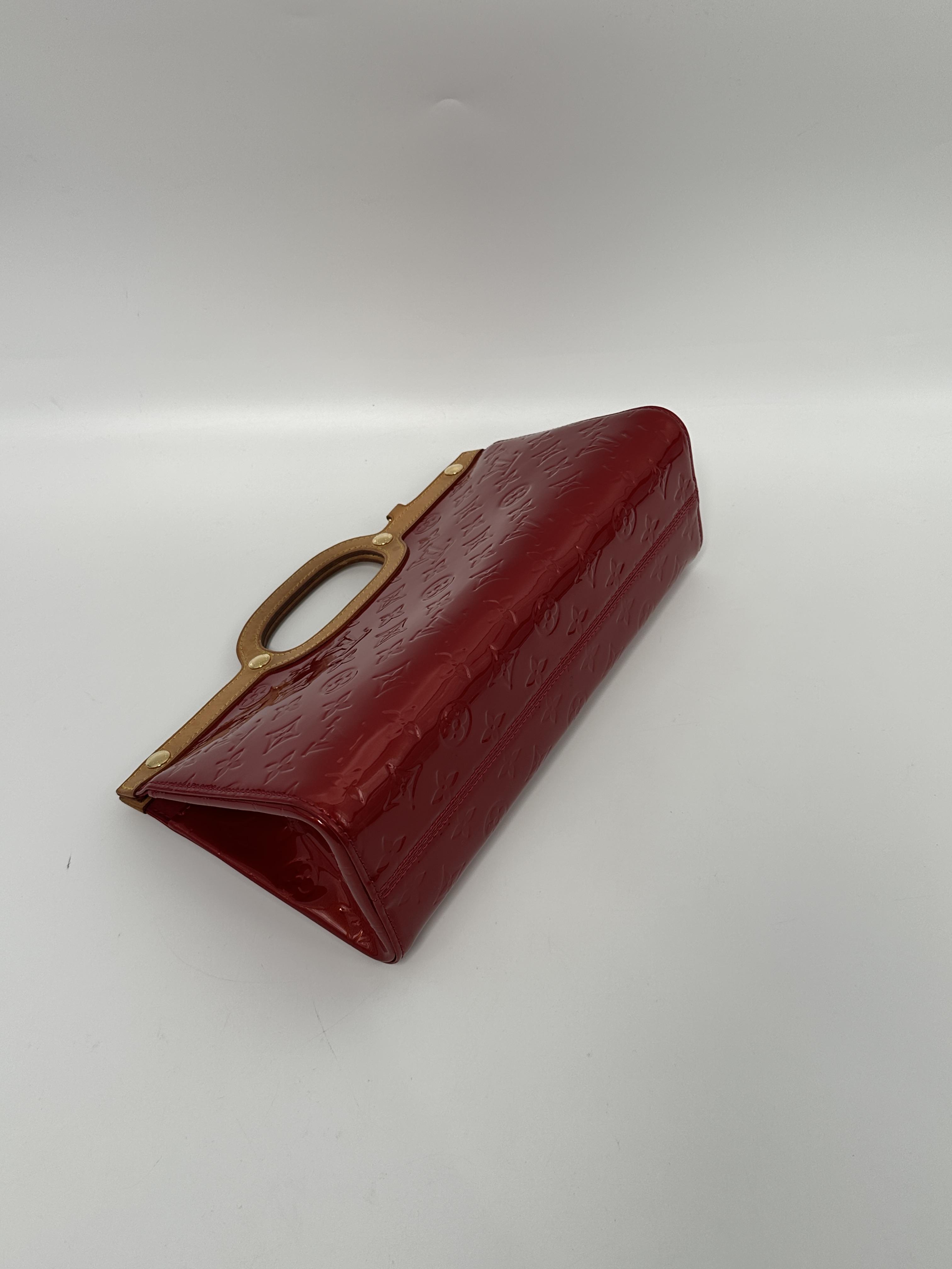 Pre-owned Louis Vuitton Leather Shoulder Bags Authentic Monogram Vernis Roxbury Drive Satchel Clutch Handbag Shoulder Bag JE473LV